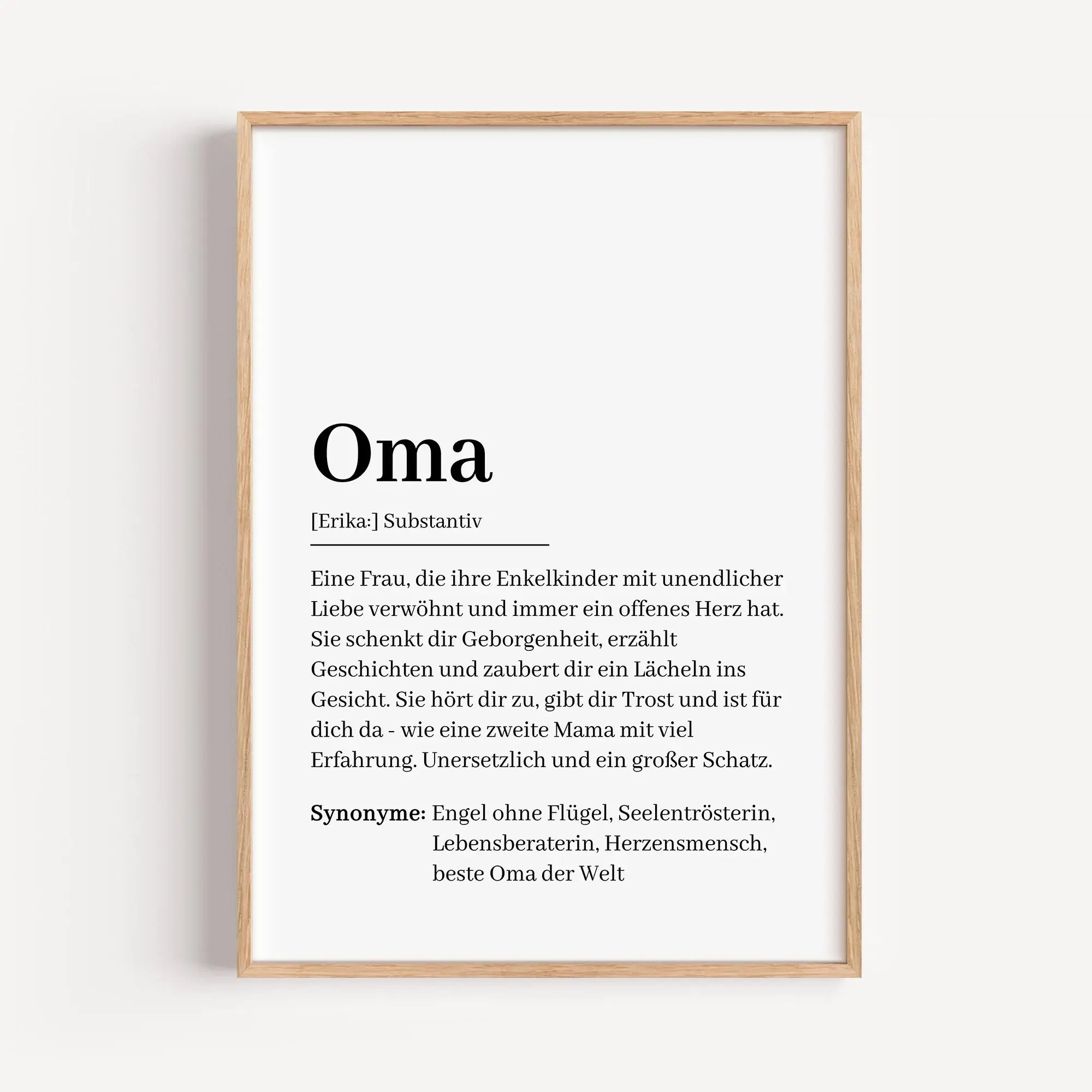 Oma Definition Poster-Personalisiertes Poster-famprints-Suchst du ein besonderes Geschenk, das deine Oma von Herzen berührt? Unser Oma Definition Poster ist genau das Richtige! Dieses liebevoll gestaltete Poster zeigt auf einzigartige Weise, wie wunderbar
