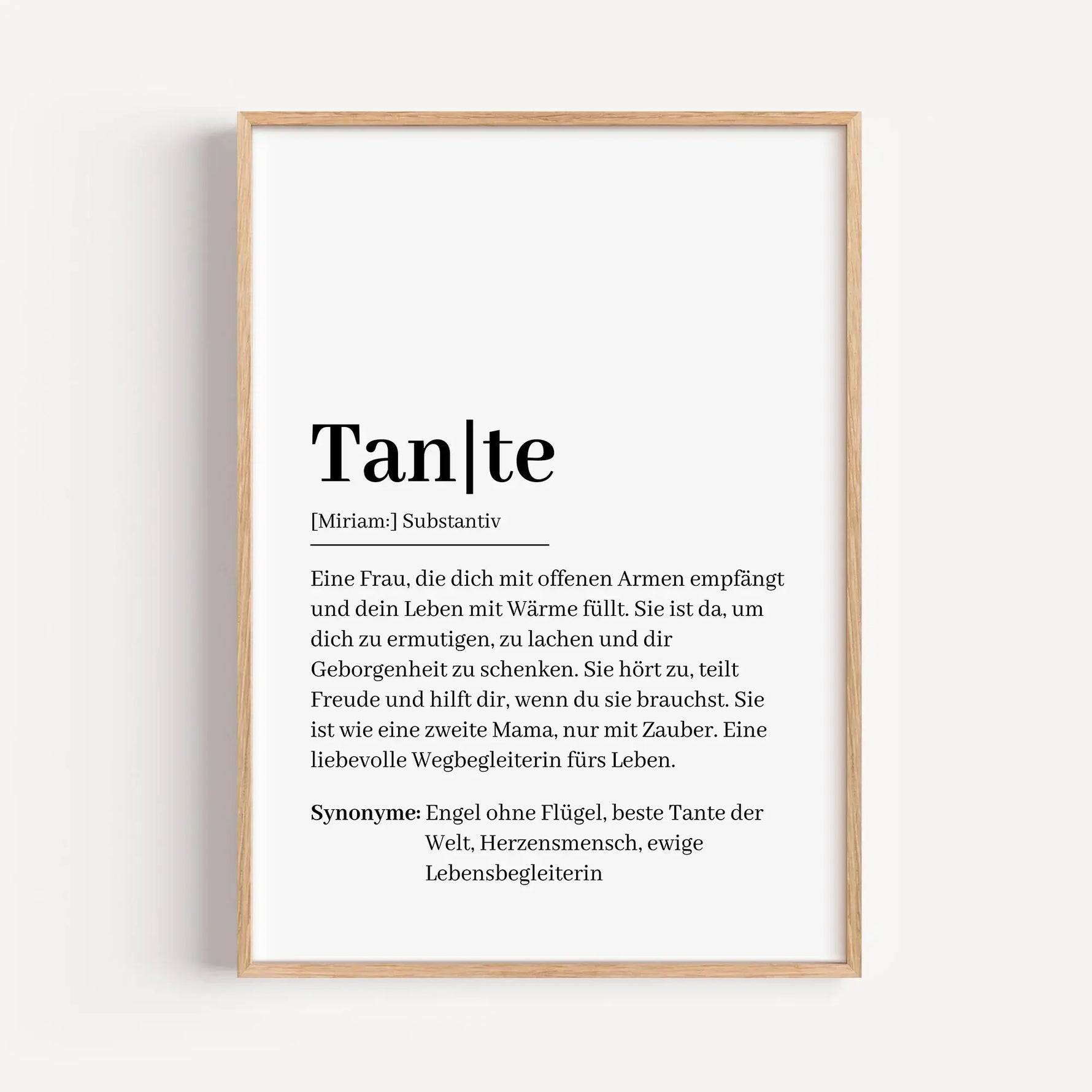 Tante Definition Poster-famprints-Personalisiertes Poster-Suchst du nach einem besonderen Geschenk für deine Tante? Unser Tante Definition Poster ist die perfekte Wahl! Dieses liebevoll gestaltete Poster zeigt auf einzigartige Weise, wie wunderbar eine Ta