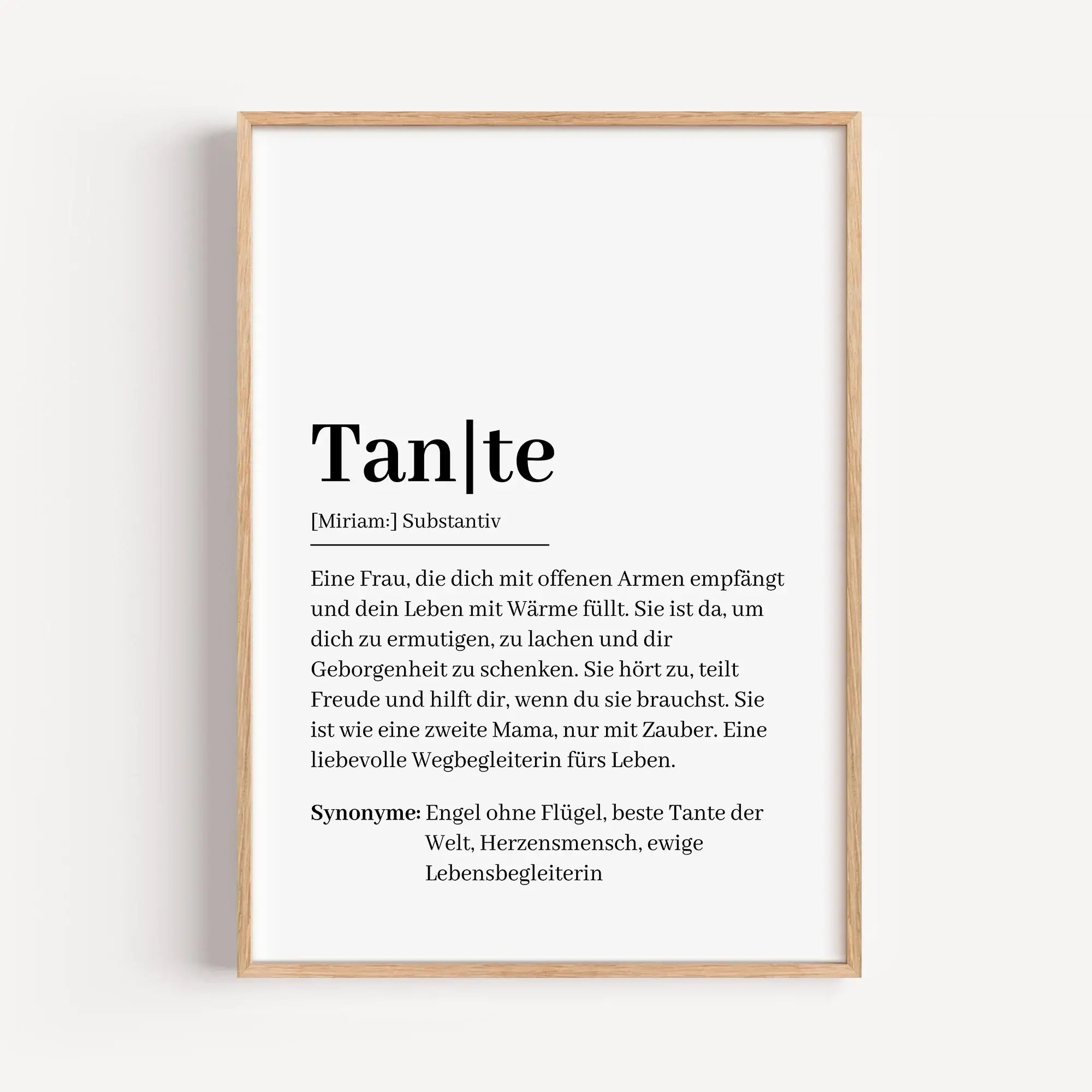 Tante Definition Poster-Personalisiertes Poster-famprints-Das Tante Definition Poster von famprints ist eine liebevolle Art, deiner Tante zu zeigen, was sie für dich bedeutet. Das moderne Typografie-Design greift die emotionale Bedeutung einer Tante auf u