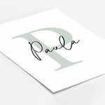 Buchstaben Poster mit Namen-famprints-Personalisiertes Poster-Unser Buchstaben Poster mit Namen ist das perfekte Geschenk für Kinder! Personalisiere das Poster mit dem Namen deines Kindes und wähle aus zwei schönen Farben für den Buchstaben. Das Poster is