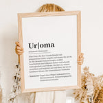 Uroma Definition Poster-Personalisiertes Poster-famprints-Entdecke unser liebevoll gestaltetes Uroma Definition Poster – das perfekte personalisierte Geschenk für deine Uroma! Dieses einzigartige Poster zeigt auf herzliche Weise, wie besonders und wertvol