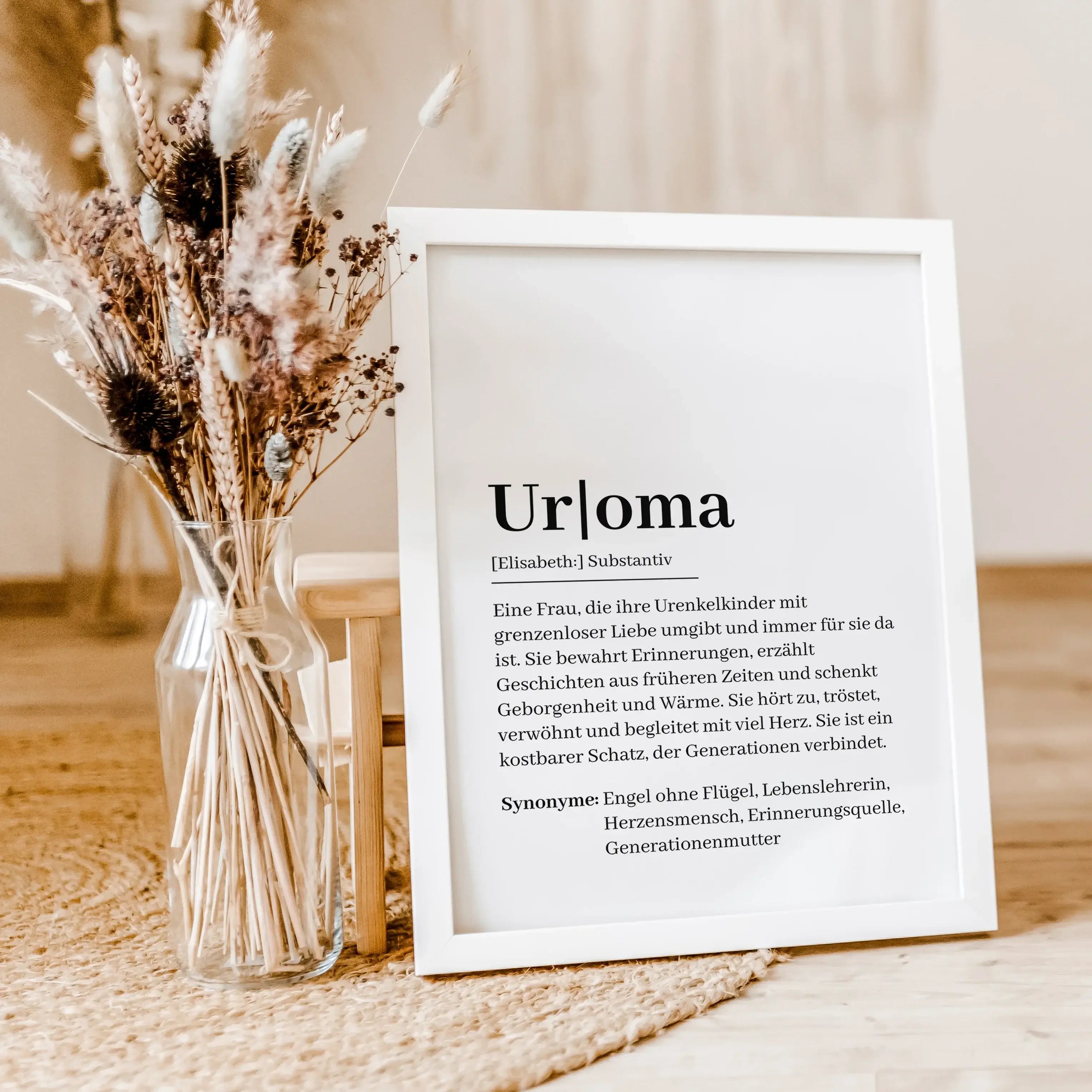 Uroma Definition Poster-Personalisiertes Poster-famprints-Entdecke unser liebevoll gestaltetes Uroma Definition Poster – das perfekte personalisierte Geschenk für deine Uroma! Dieses einzigartige Poster zeigt auf herzliche Weise, wie besonders und wertvol