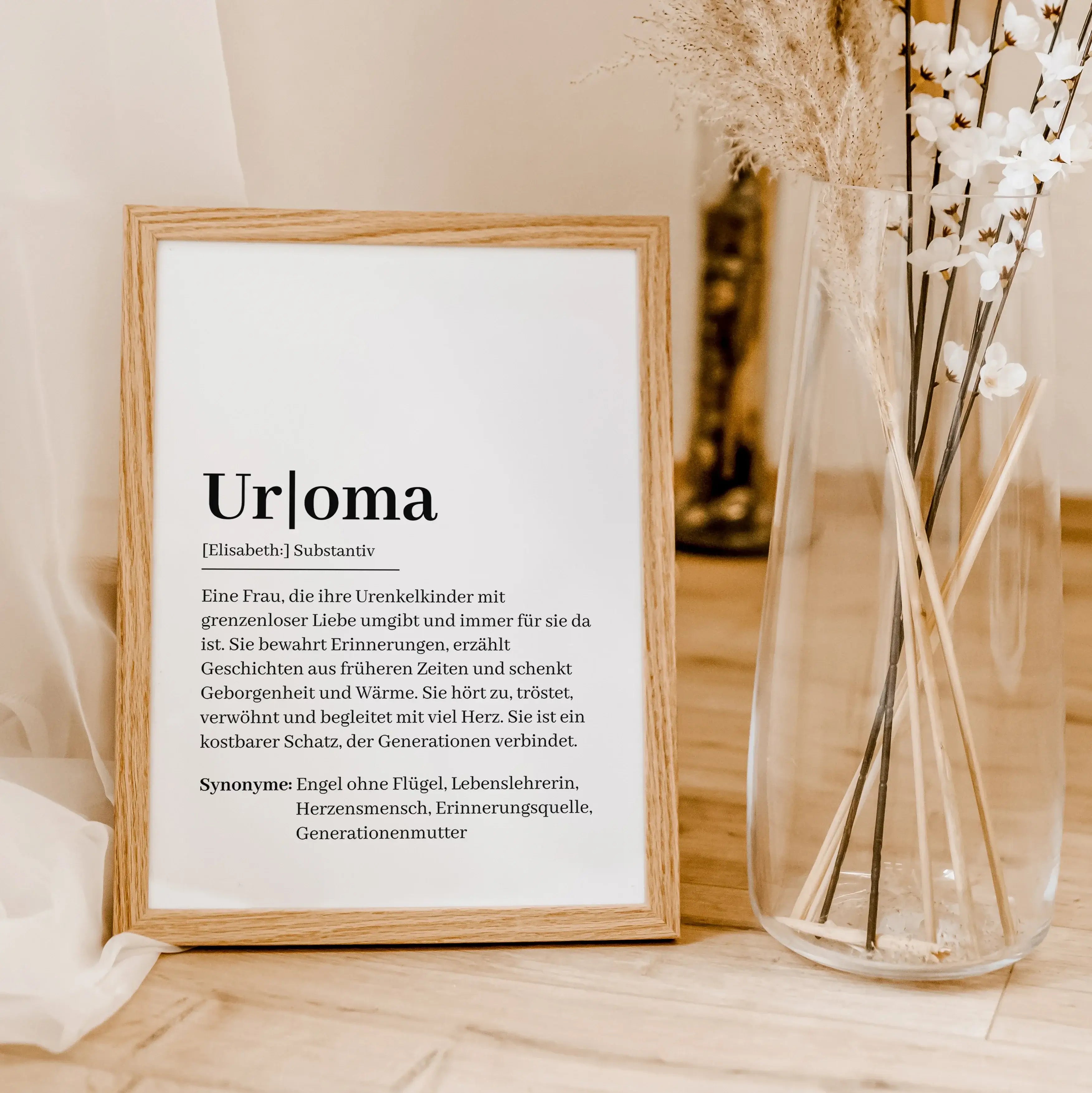 Uroma Definition Poster-Personalisiertes Poster-famprints-Entdecke unser liebevoll gestaltetes Uroma Definition Poster – das perfekte personalisierte Geschenk für deine Uroma! Dieses einzigartige Poster zeigt auf herzliche Weise, wie besonders und wertvol