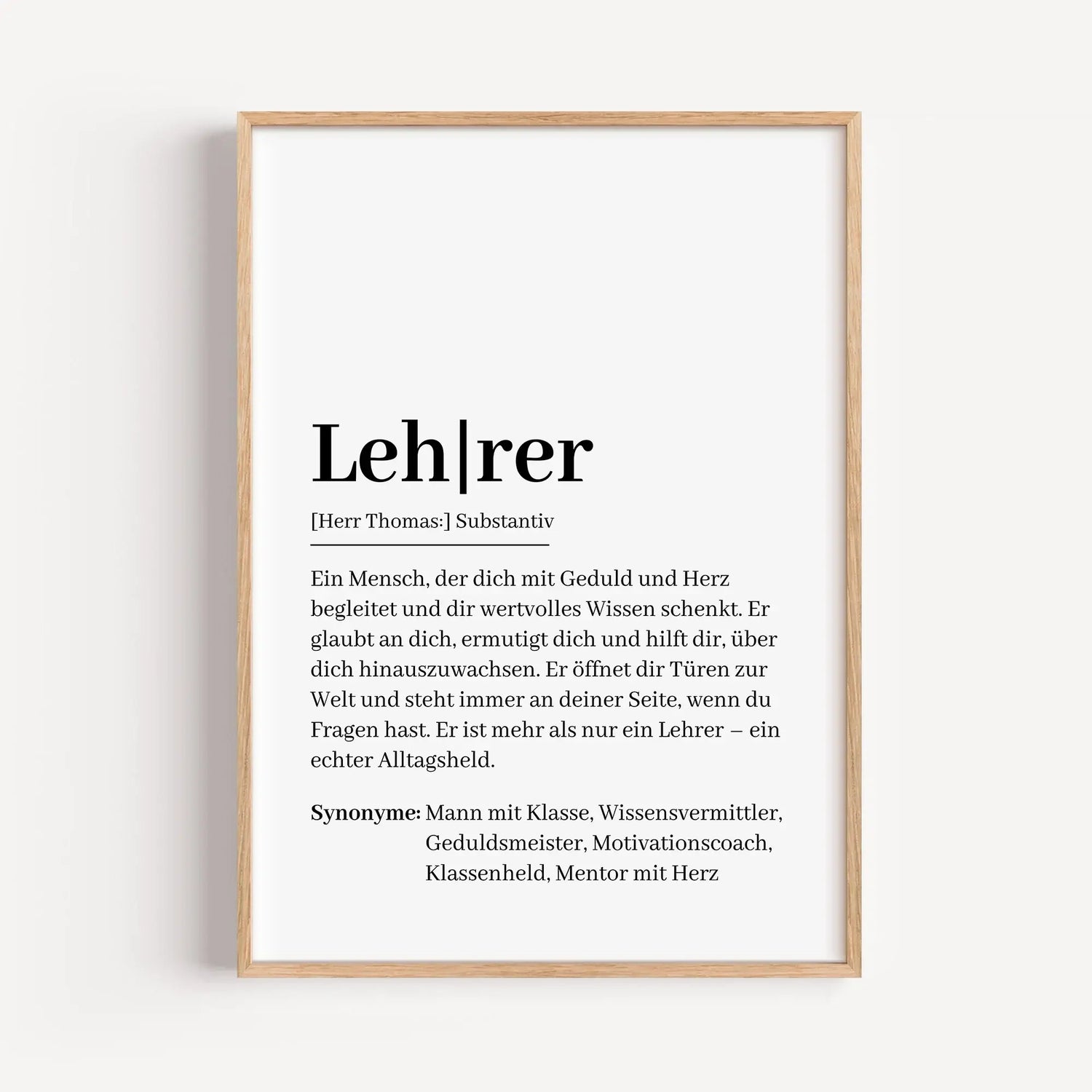 Lehrer Definition Poster-Personalisiertes Poster-famprints-Suchst du nach einem besonderen Geschenk für deinen Lehrer? Unser Lehrer Definition Poster ist die perfekte Wahl! Dieses liebevoll gestaltete Poster zeigt auf einzigartige Weise, wie ein Lehrer wi