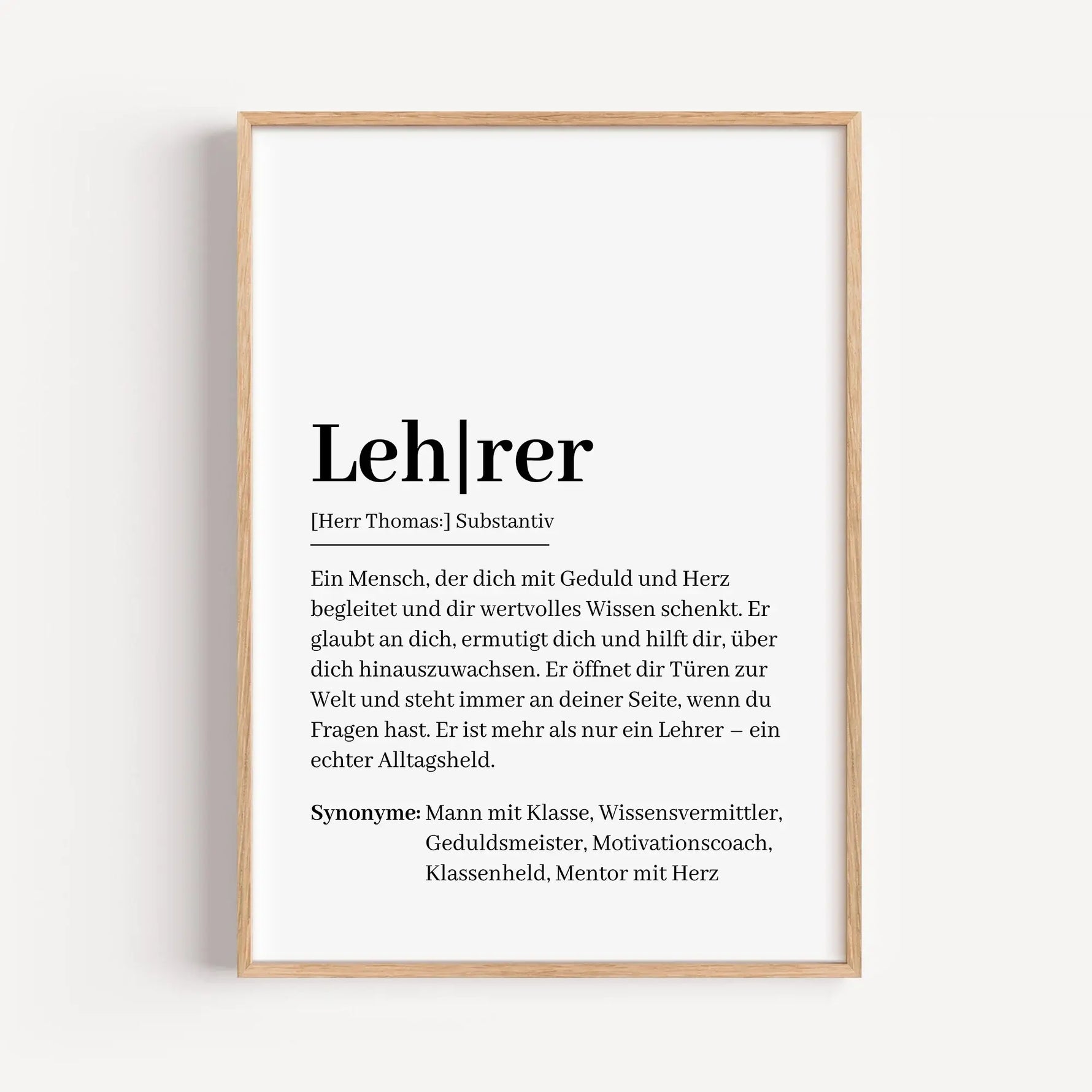 Lehrer Definition Poster-Personalisiertes Poster-famprints-Suchst du nach einem besonderen Geschenk für deinen Lehrer? Unser Lehrer Definition Poster ist die perfekte Wahl! Dieses liebevoll gestaltete Poster zeigt auf einzigartige Weise, wie ein Lehrer wi