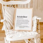 Erzieher Definition Poster-Personalisiertes Poster-famprints-Suchst du nach einem besonderen Geschenk für deinen Erzieher? Unser Erzieher Definition Poster ist genau das Richtige! Dieses liebevoll gestaltete Poster zeigt auf einzigartige Weise, was einen