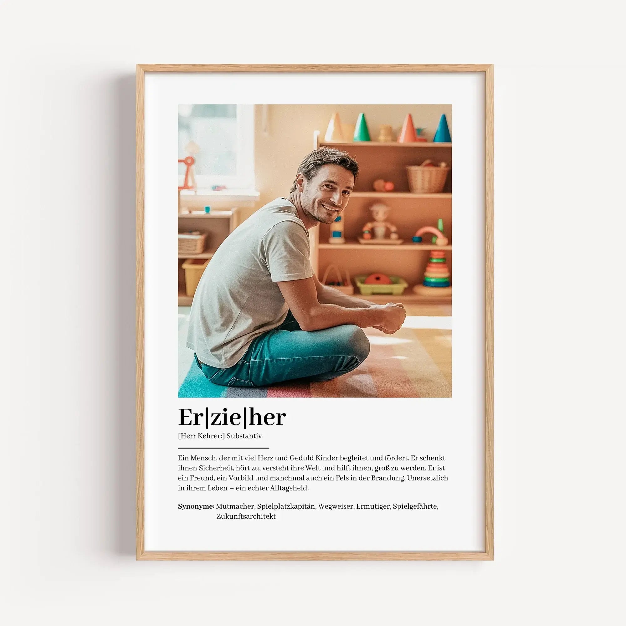 Erzieher Definition Poster mit Foto-Personalisiertes Poster-famprints-Suchst du ein besonderes Geschenk für deinen Erzieher? Unser Erzieher Definition Poster mit Foto ist die perfekte Wahl! Dieses liebevoll gestaltete Poster zeigt auf einzigartige Weise,