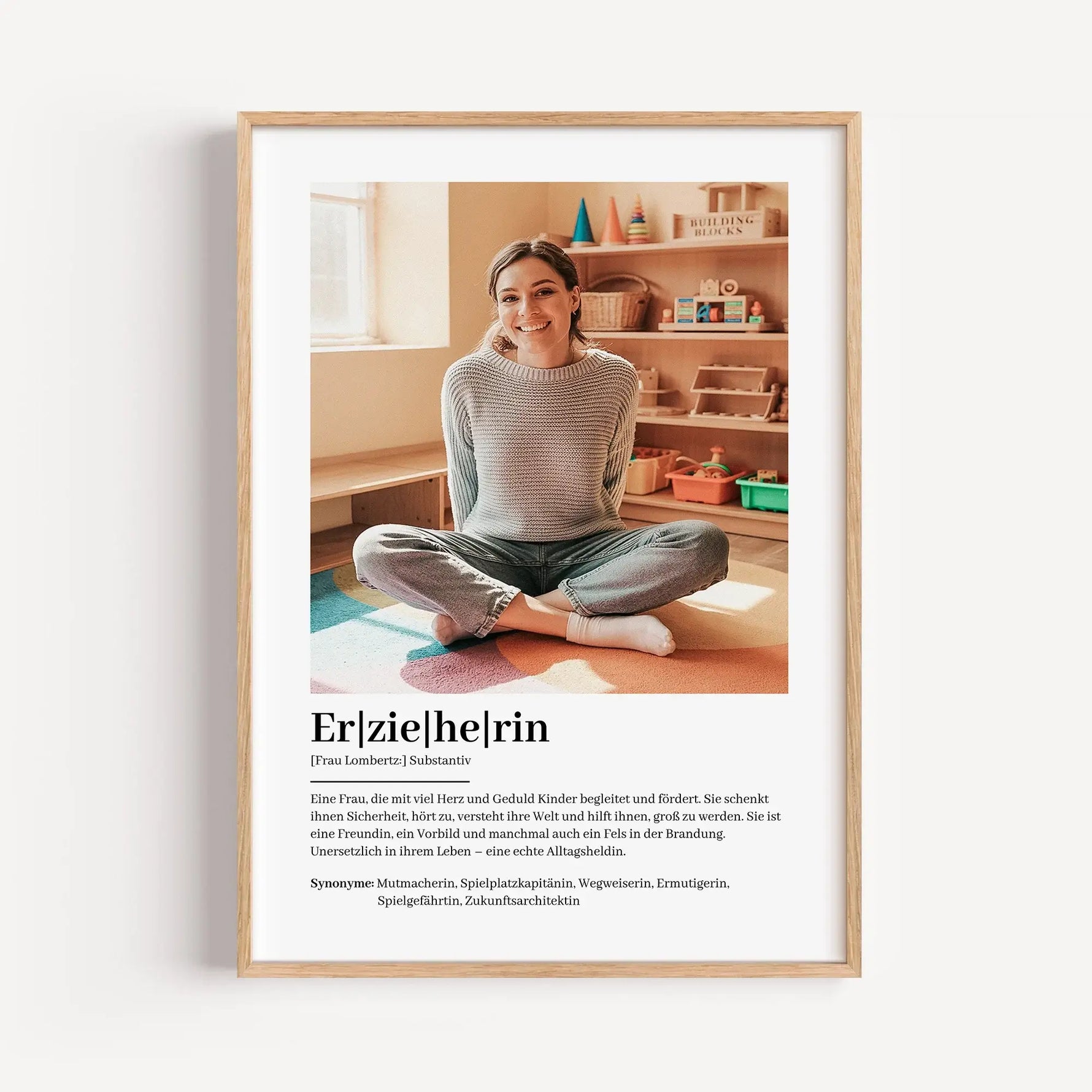 Erzieherin Definition Poster mit Foto-Personalisiertes Poster-famprints-Suchst du nach einem besonderen Geschenk für deine Erzieherin? Unser Erzieherin Definition Poster mit Foto ist die perfekte Wahl! Dieses liebevoll gestaltete Poster zeigt auf einzigar