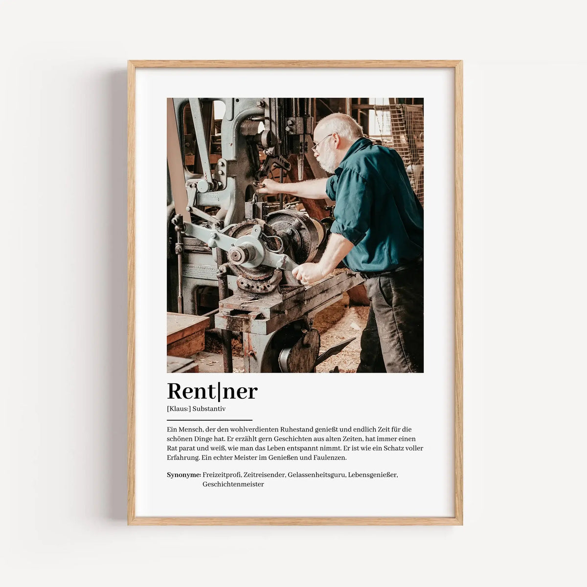 Rentner Definition Poster mit Foto gestalten | famprints