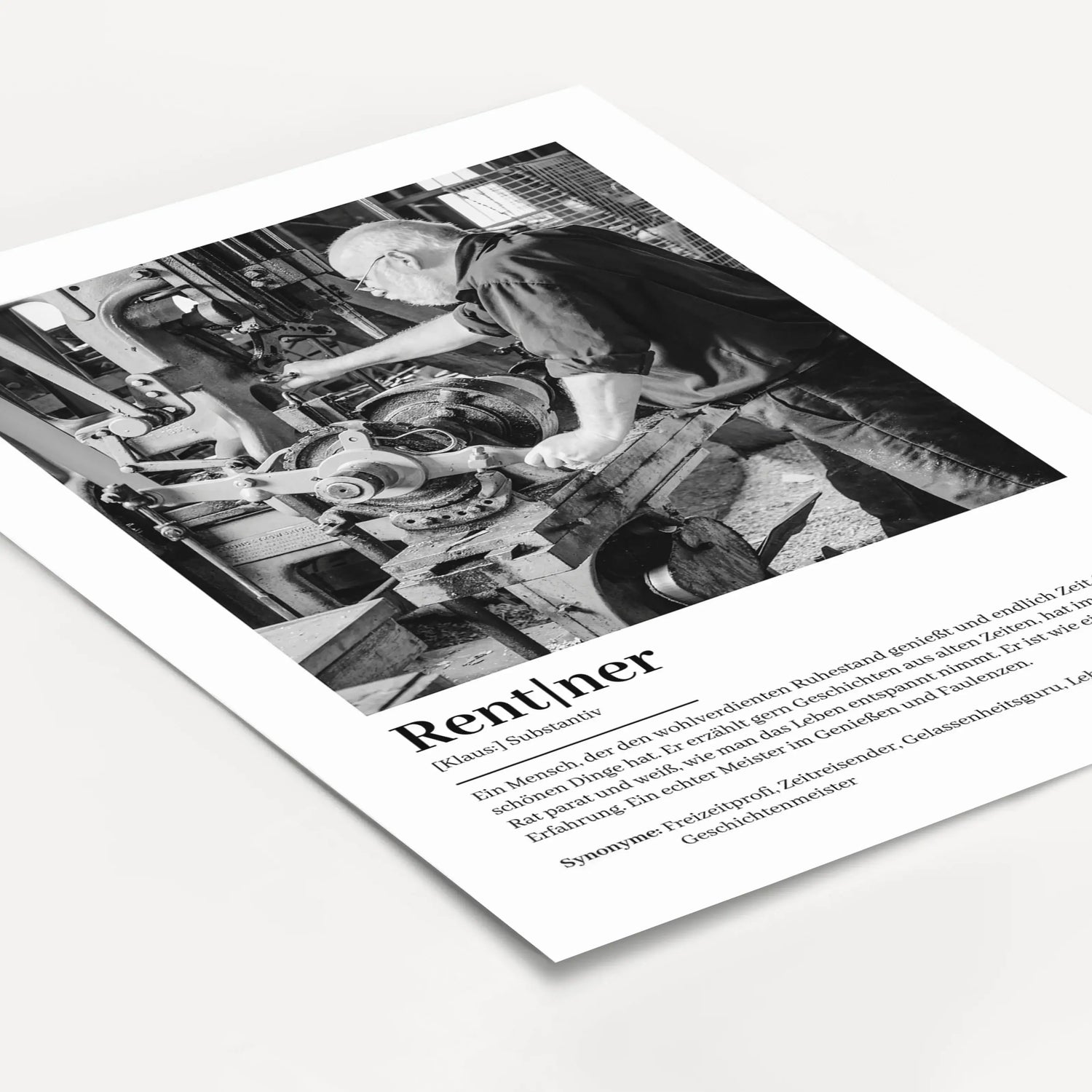 Rentner Definition Poster mit Foto-Personalisiertes Poster-famprints-Suchst du ein einzigartiges Geschenk zum Rentenbeginn? Unser Rentner Definition Poster mit Foto ist die perfekte Wahl! Dieses liebevoll gestaltete Poster zeigt auf humorvolle und herzlic