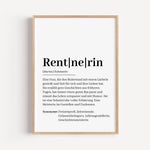 Rentnerin Definition Poster-Personalisiertes Poster-famprints-Suchst du ein besonderes Geschenk zum Rentenbeginn? Unser Rentnerin Definition Poster ist die perfekte Wahl! Dieses liebevoll gestaltete Poster zeigt auf humorvolle und herzliche Weise, wie ein