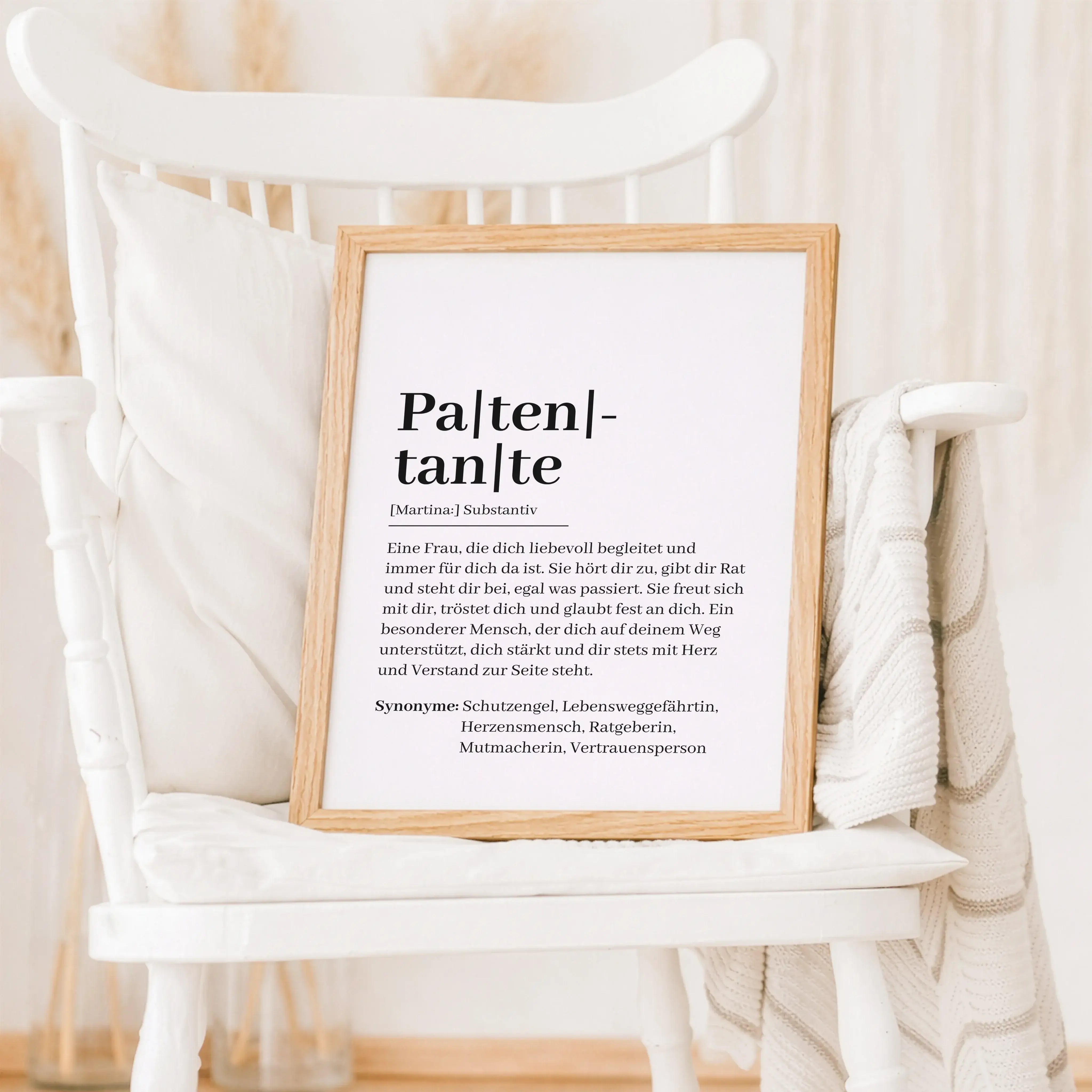 Patentante Definition Poster-Personalisiertes Poster-famprints-Das Patentante Definition Poster ist eine besondere Geschenkidee für Menschen, die ihrer Patentante zeigen möchten, wie wichtig sie ist. Die liebevolle Definition beschreibt mit klaren Worten,
