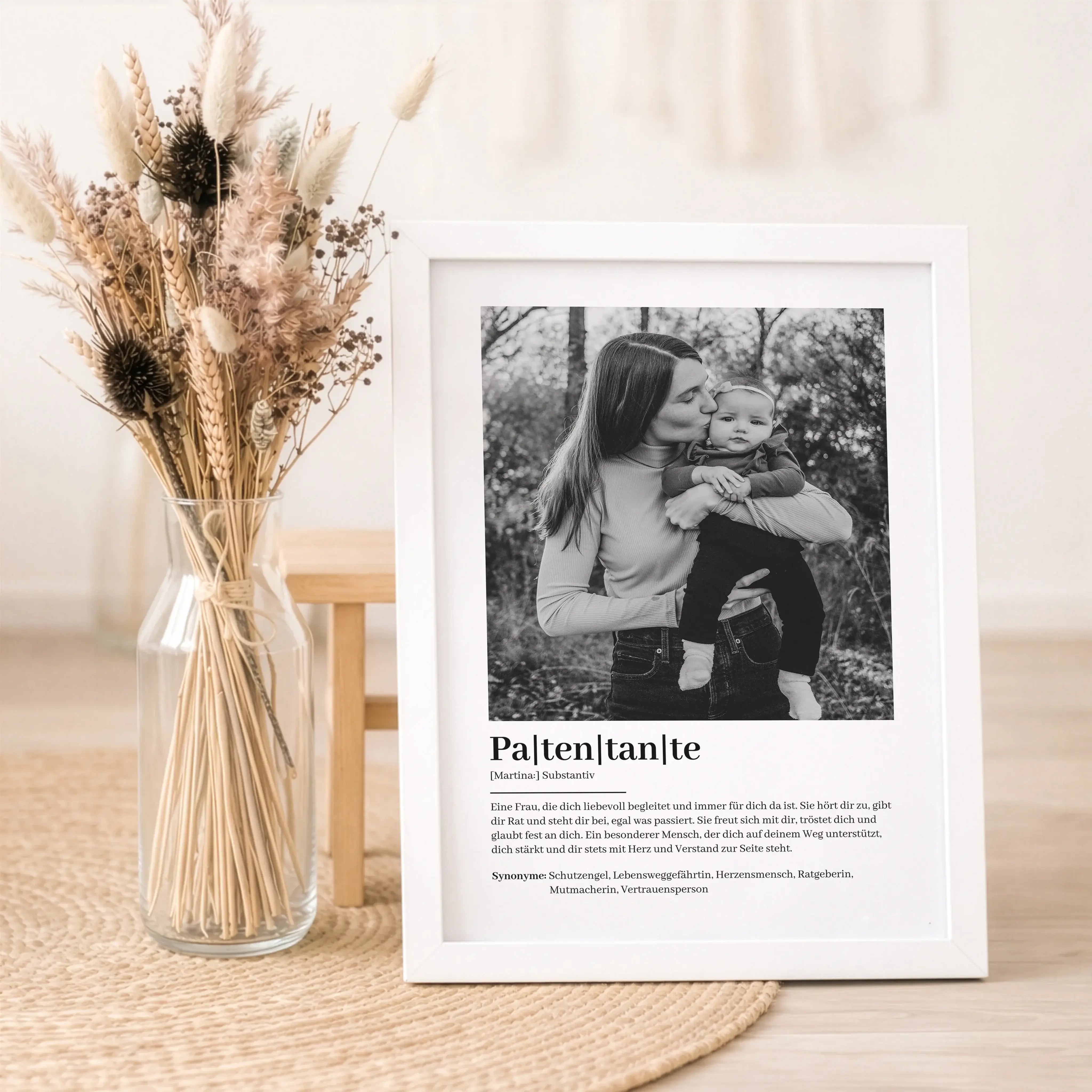 Patentante Definition Poster mit Foto-Personalisiertes Poster-famprints-Das Patentante Definition Poster mit Foto ist ein persönliches Geschenk für einen Menschen, der im Leben eine besondere Rolle spielt. Mit einer liebevoll formulierten Definition, eine