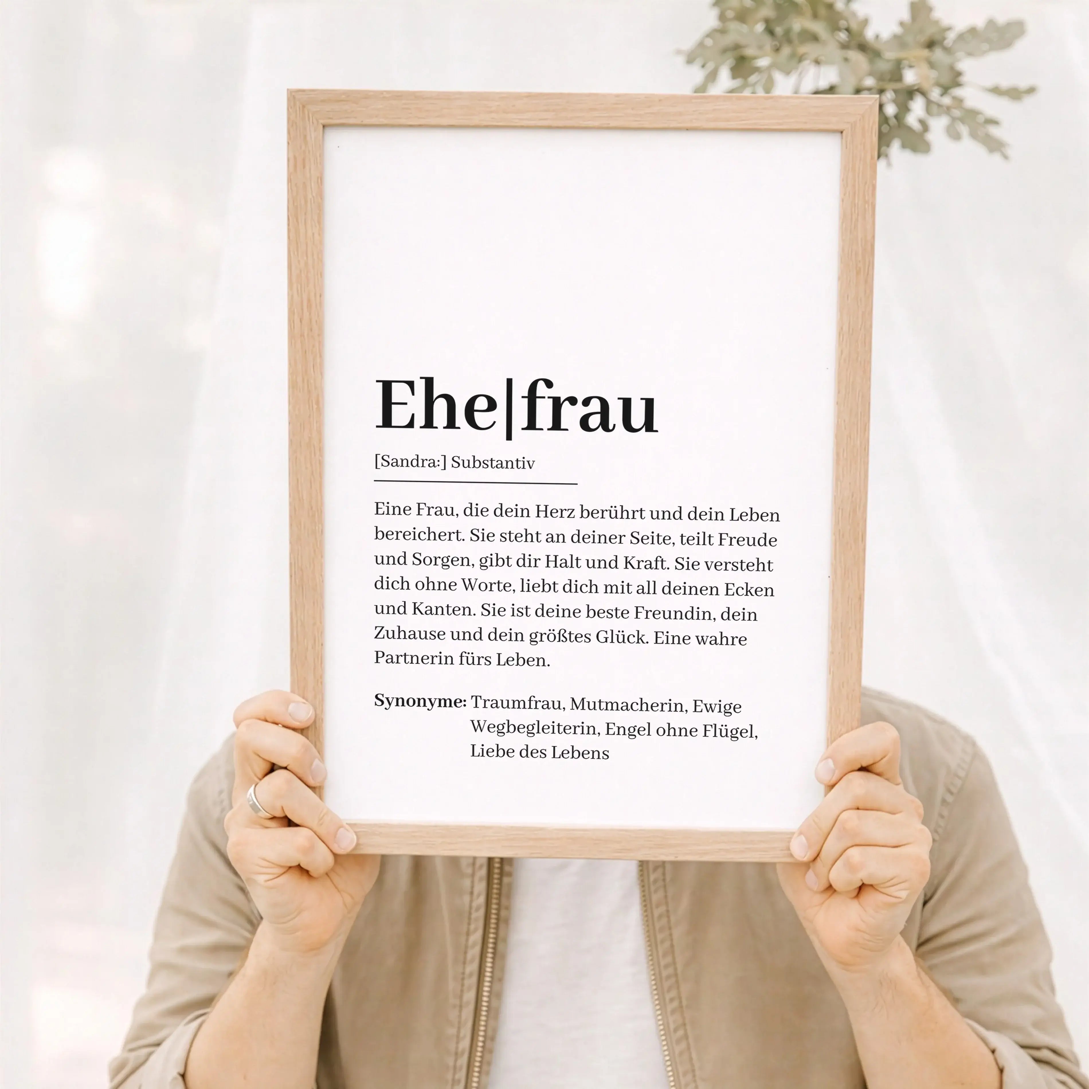 Personalisiertes Poster - Ehefrau Definition Poster - personalisiert