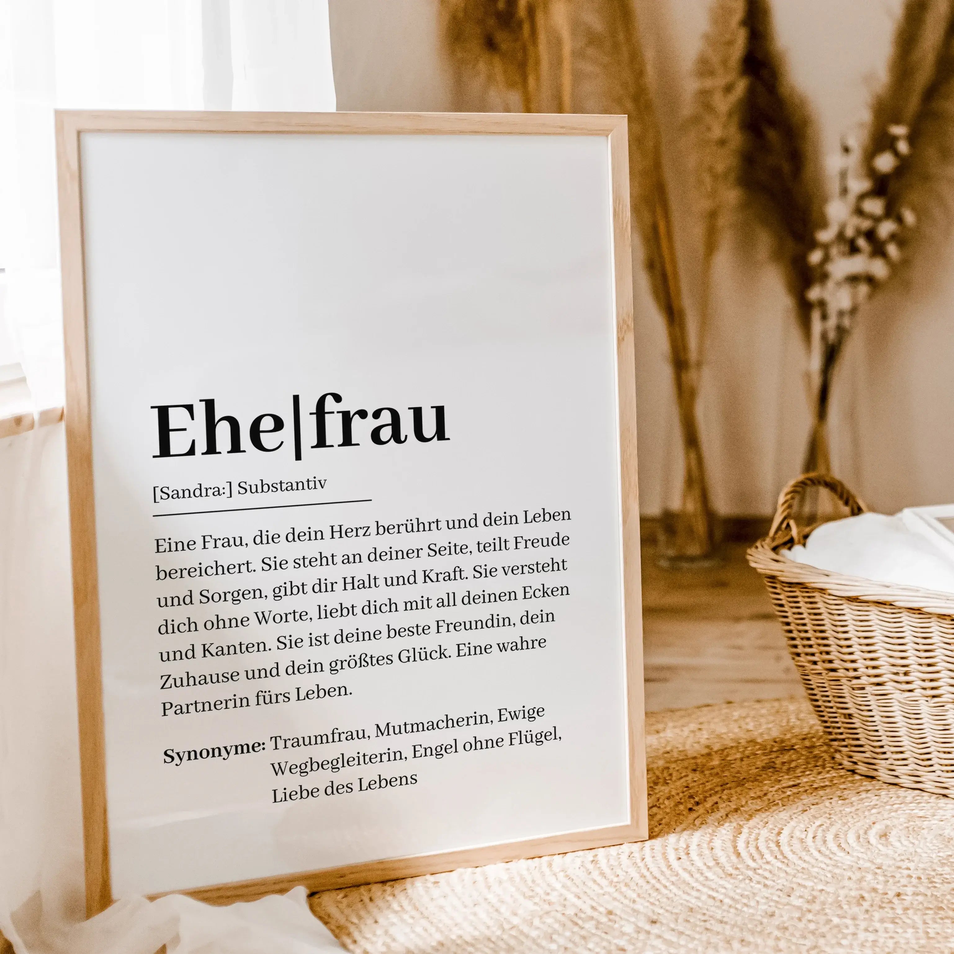Ehefrau Definition Poster-Personalisiertes Poster-famprints-Suchst du ein einzigartiges Geschenk für deine Ehefrau? Unser Ehefrau Definition Poster ist die perfekte Wahl! Dieses liebevoll gestaltete Poster zeigt auf besondere Weise, wie wunderbar deine Eh