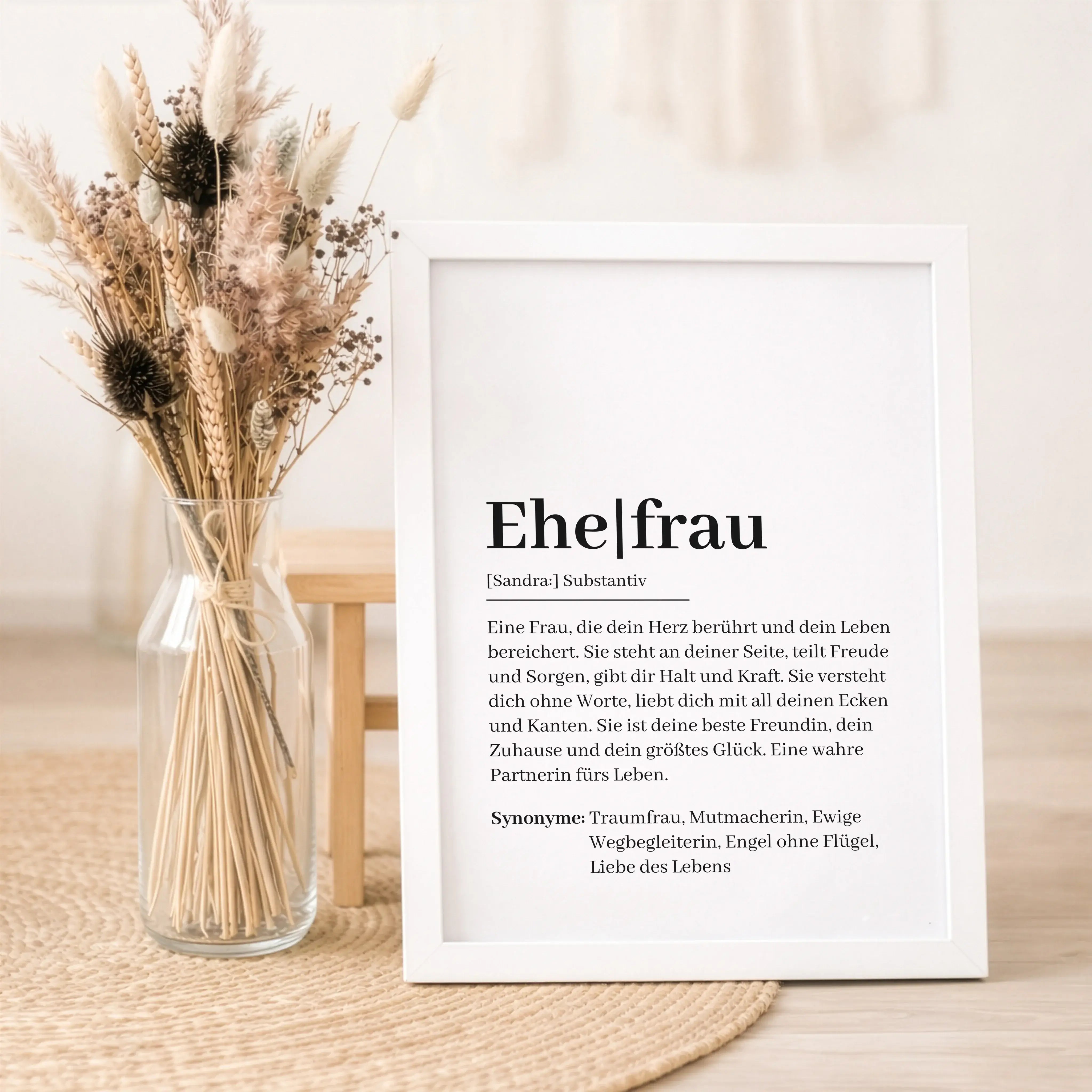 Personalisiertes Poster - Ehefrau Definition Poster - personalisiert