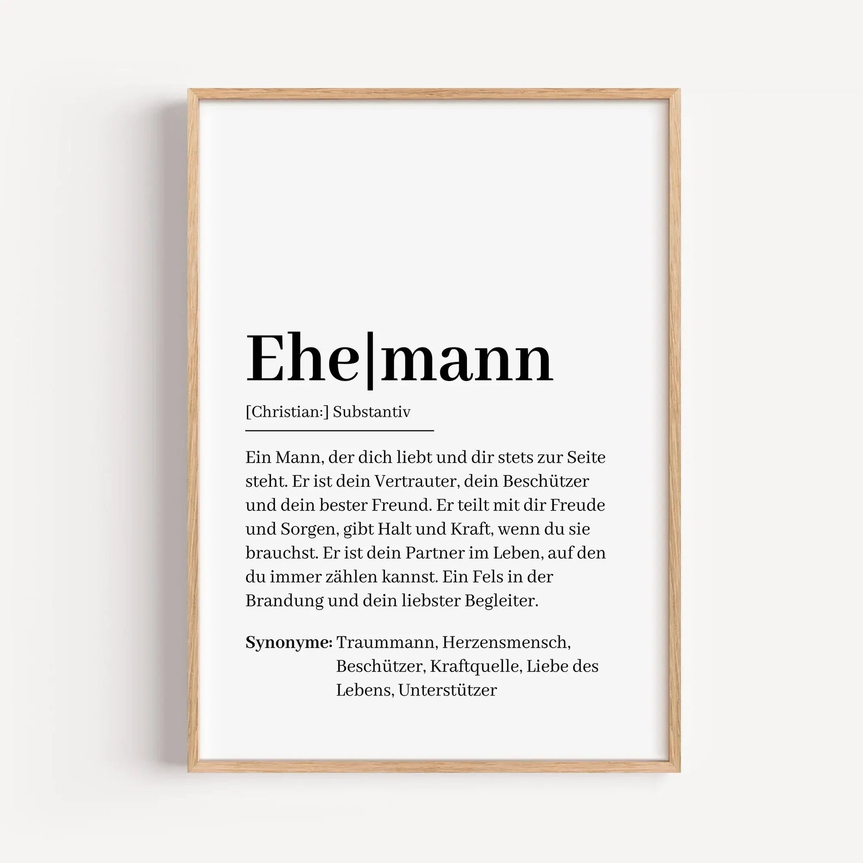 Ehemann Definition Poster-Personalisiertes Poster-famprints-Das Ehemann Definition Poster ist das perfekte personalisierte Geschenk, um deinem Ehemann auf liebevolle Weise zu zeigen, wie besonders er für dich ist. Dieses liebevoll gestaltete Poster beschr