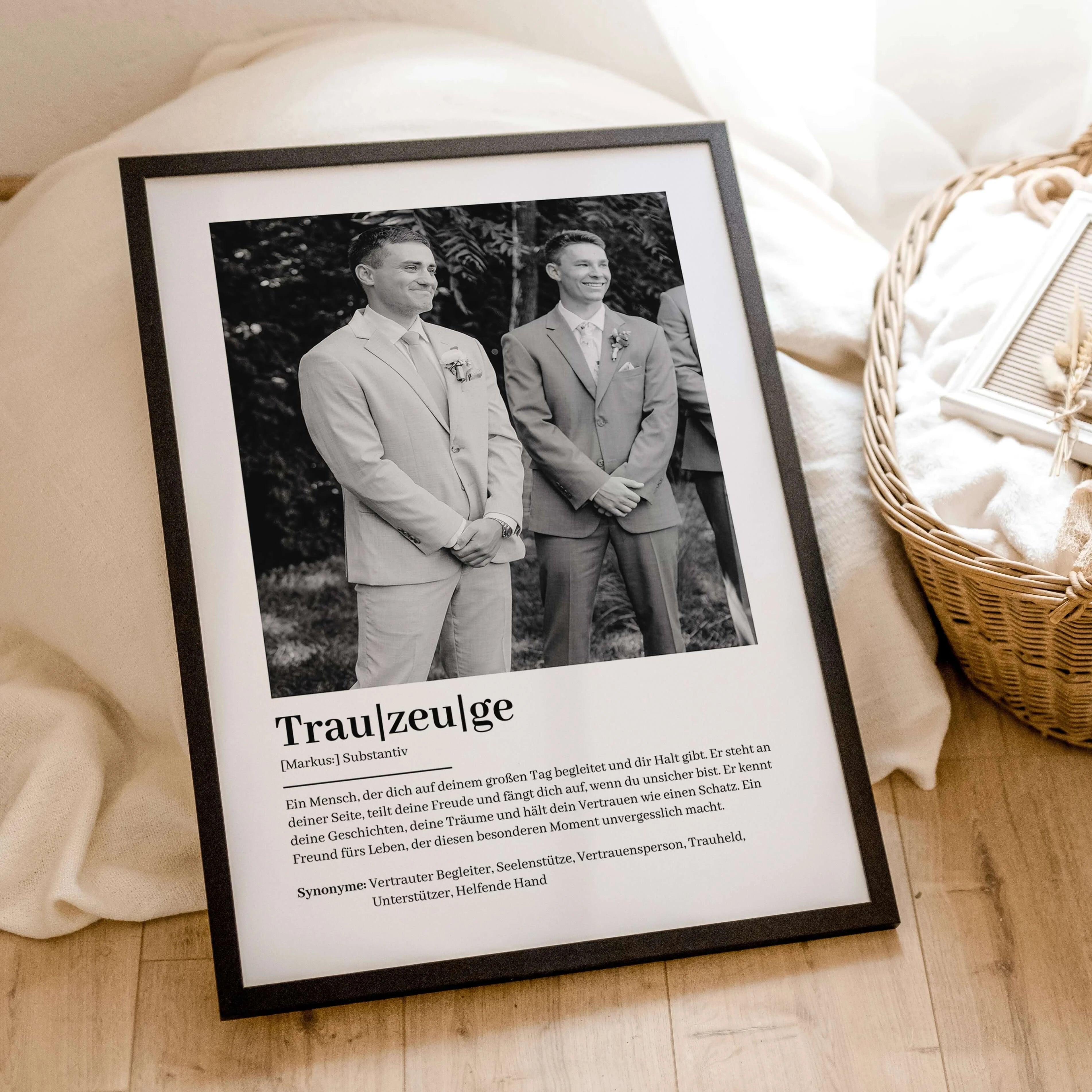 Trauzeuge Definition Poster mit Foto-Personalisiertes Poster-famprints-Suchst du nach einem besonderen Geschenk für deinen Trauzeugen? Unser Trauzeuge Definition Poster mit Foto ist die perfekte Wahl! Dieses liebevoll gestaltete Poster zeigt auf einzigart
