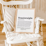 Trauzeugin Definition Poster-Personalisiertes Poster-famprints-Suchst du nach einem besonderen Geschenk für deine Trauzeugin? Unser Trauzeugin Definition Poster ist genau das Richtige! Dieses liebevoll gestaltete Poster zeigt auf einzigartige Weise, was e