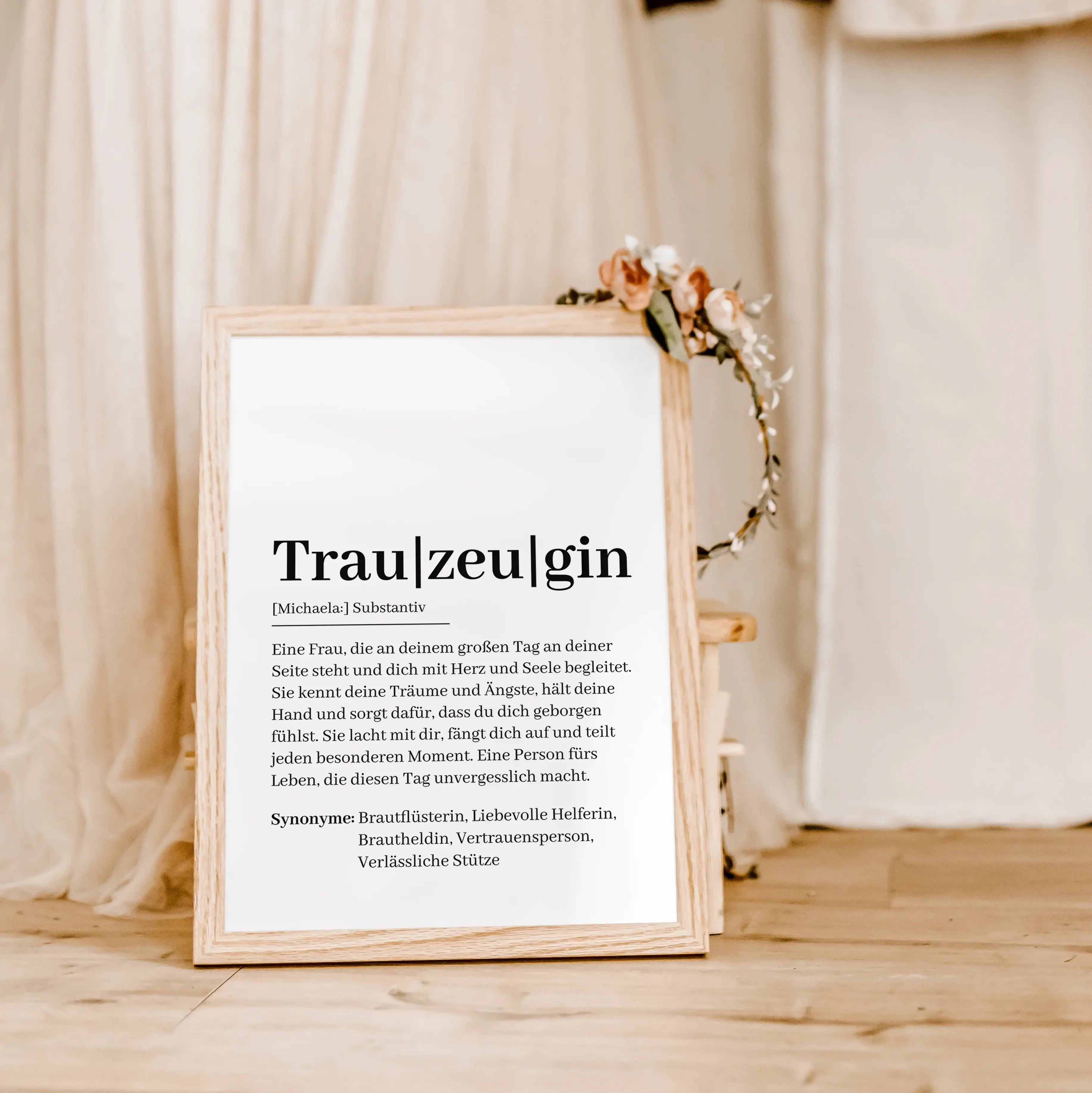 Trauzeugin Definition Poster-Personalisiertes Poster-famprints-Suchst du nach einem besonderen Geschenk für deine Trauzeugin? Unser Trauzeugin Definition Poster ist genau das Richtige! Dieses liebevoll gestaltete Poster zeigt auf einzigartige Weise, was e
