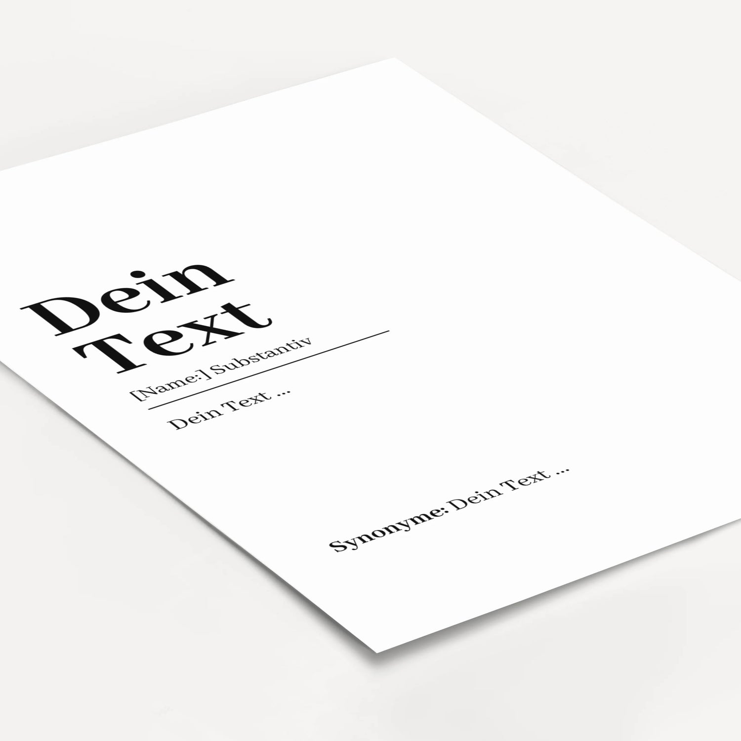 Eigener Text Definition Poster