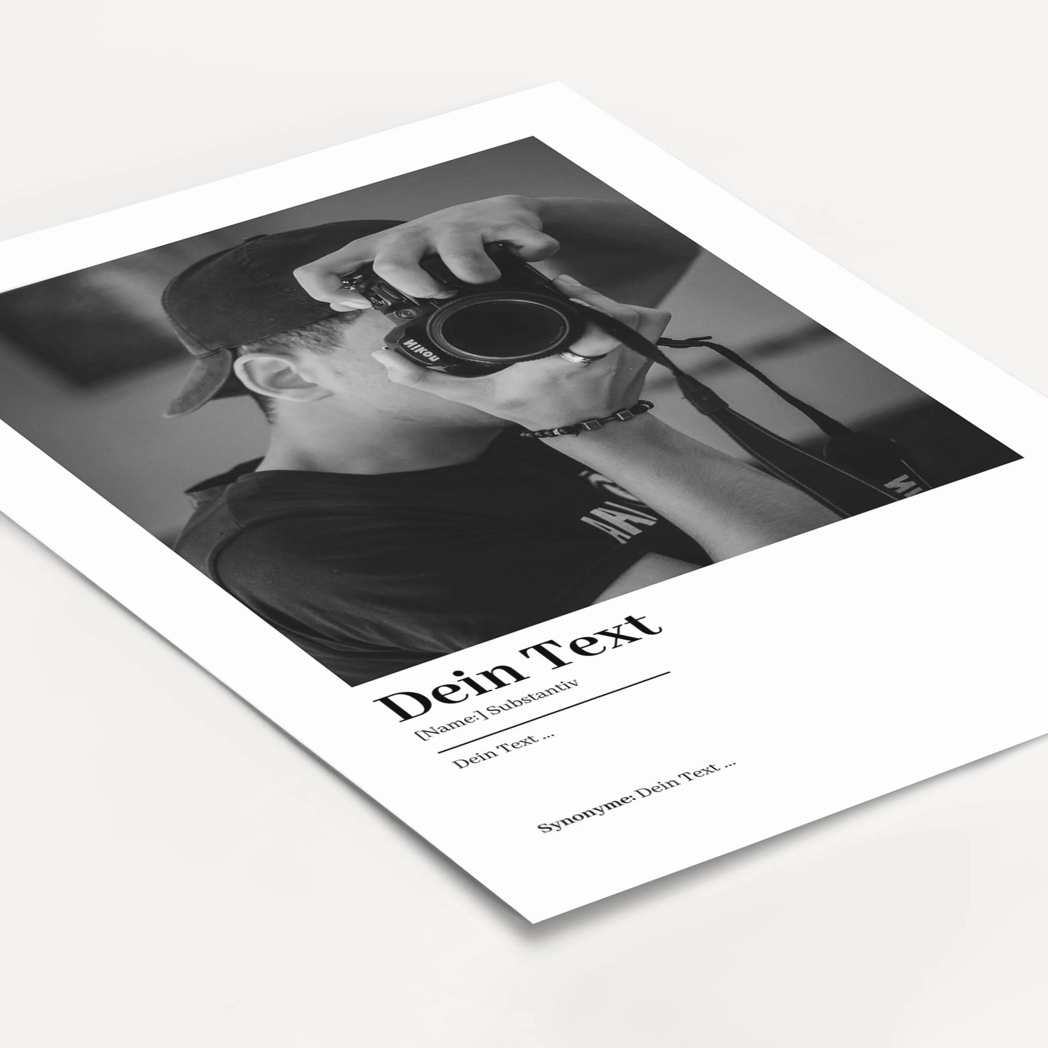 Eigener Text Definition Poster mit Foto