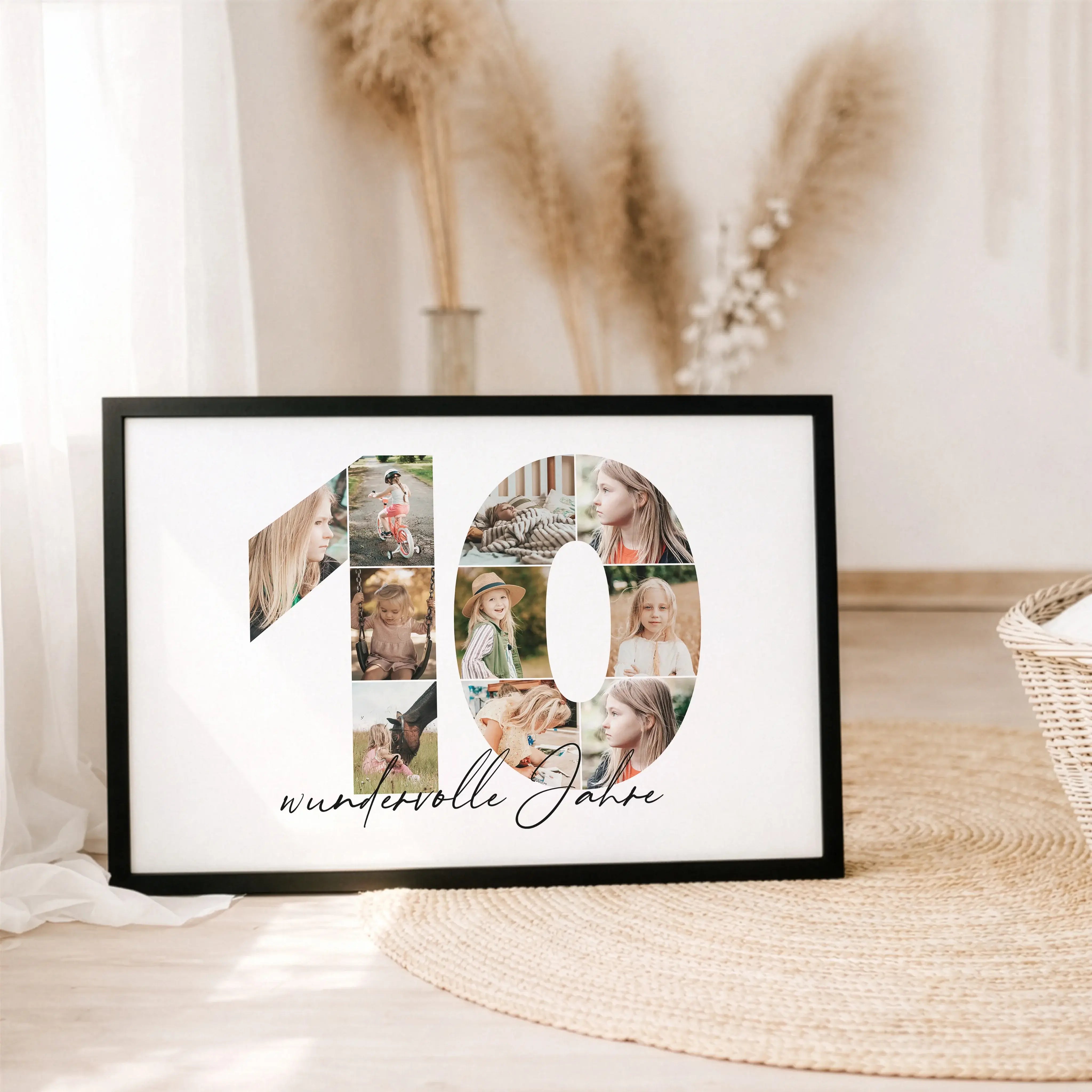 Foto Poster 10-Personalisiertes Poster-famprints-Das Foto Poster 10 ist eine persönliche Art, besondere Lebensabschnitte sichtbar zu machen. Die große Zahl 10 wird mit deinen eigenen Bildern gefüllt und entsteht so als individuelle Fotocollage, die Erinne