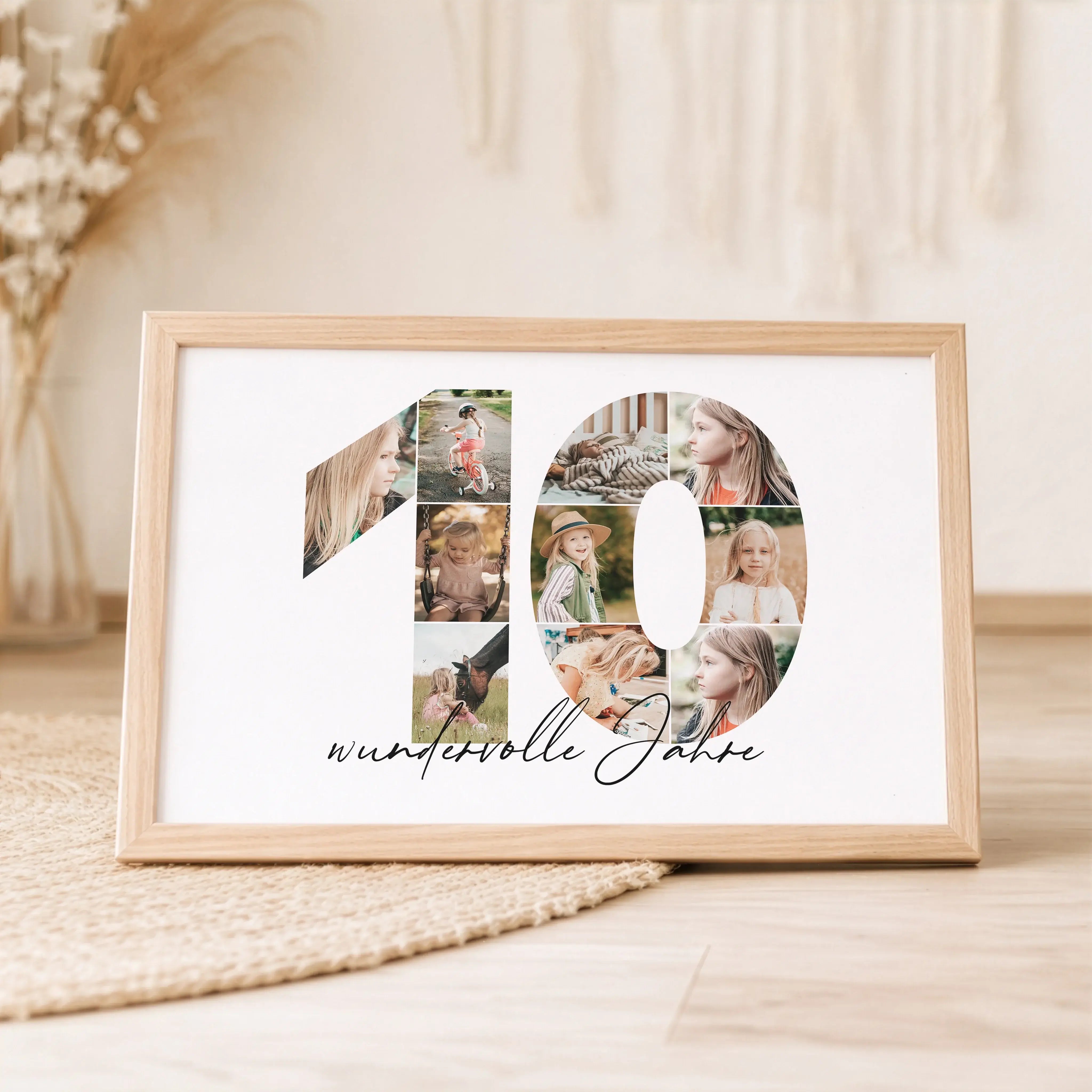 Foto Poster 10-Personalisiertes Poster-famprints-Das Foto Poster 10 ist eine persönliche Art, besondere Lebensabschnitte sichtbar zu machen. Die große Zahl 10 wird mit deinen eigenen Bildern gefüllt und entsteht so als individuelle Fotocollage, die Erinne