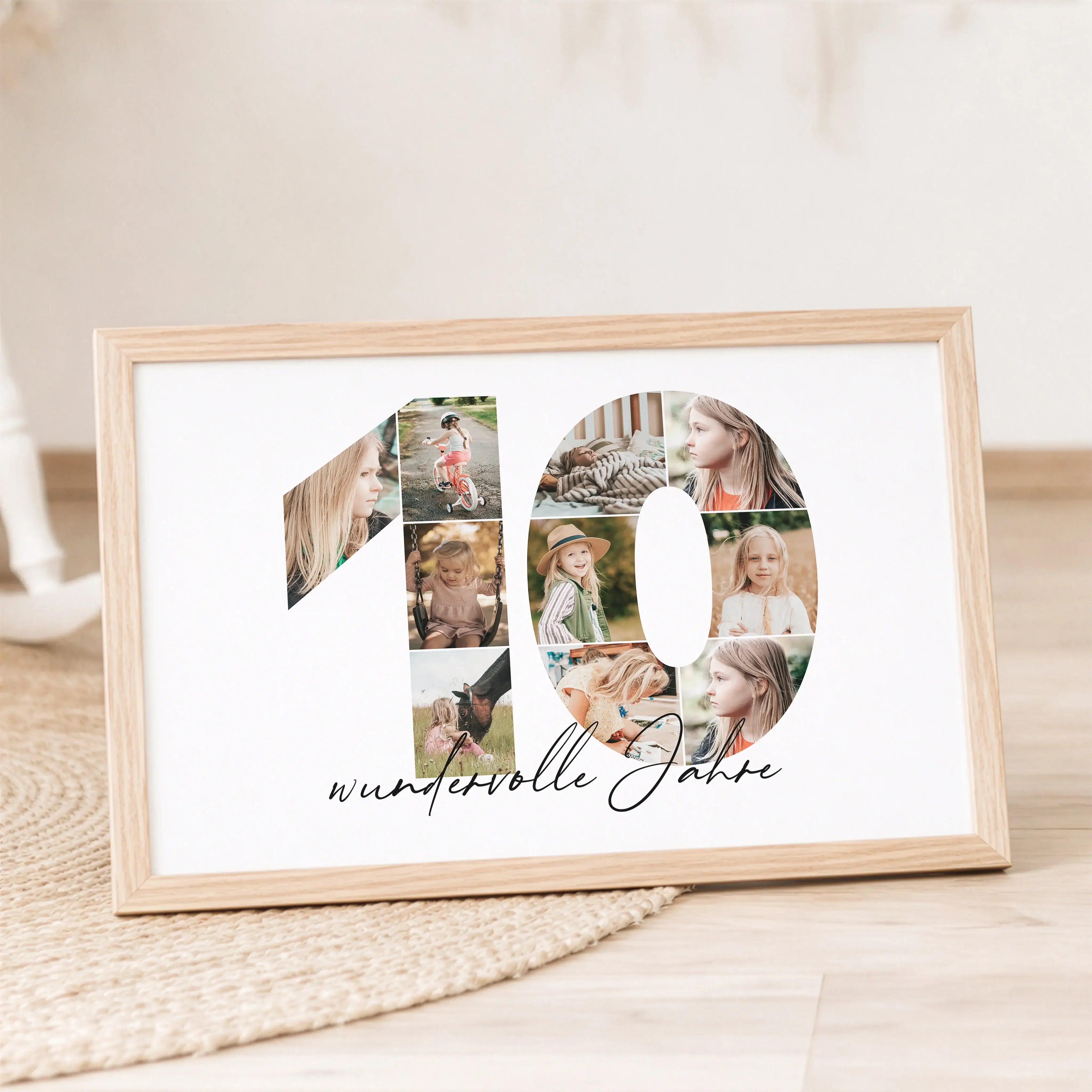 Foto Poster 10-Personalisiertes Poster-famprints-Das Foto Poster 10 ist eine persönliche Art, besondere Lebensabschnitte sichtbar zu machen. Die große Zahl 10 wird mit deinen eigenen Bildern gefüllt und entsteht so als individuelle Fotocollage, die Erinne