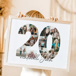 Foto Poster 20 Jahre - Personalisiertes Poster - famprints - Feiere besondere Momente mit unserem einzigartigen Foto Poster 20 – das perfekte personalisierte Geschenk für Geburtstage, Hochzeitstage oder Jubiläen! Die große Zahl „20“ auf dem Poster kannst