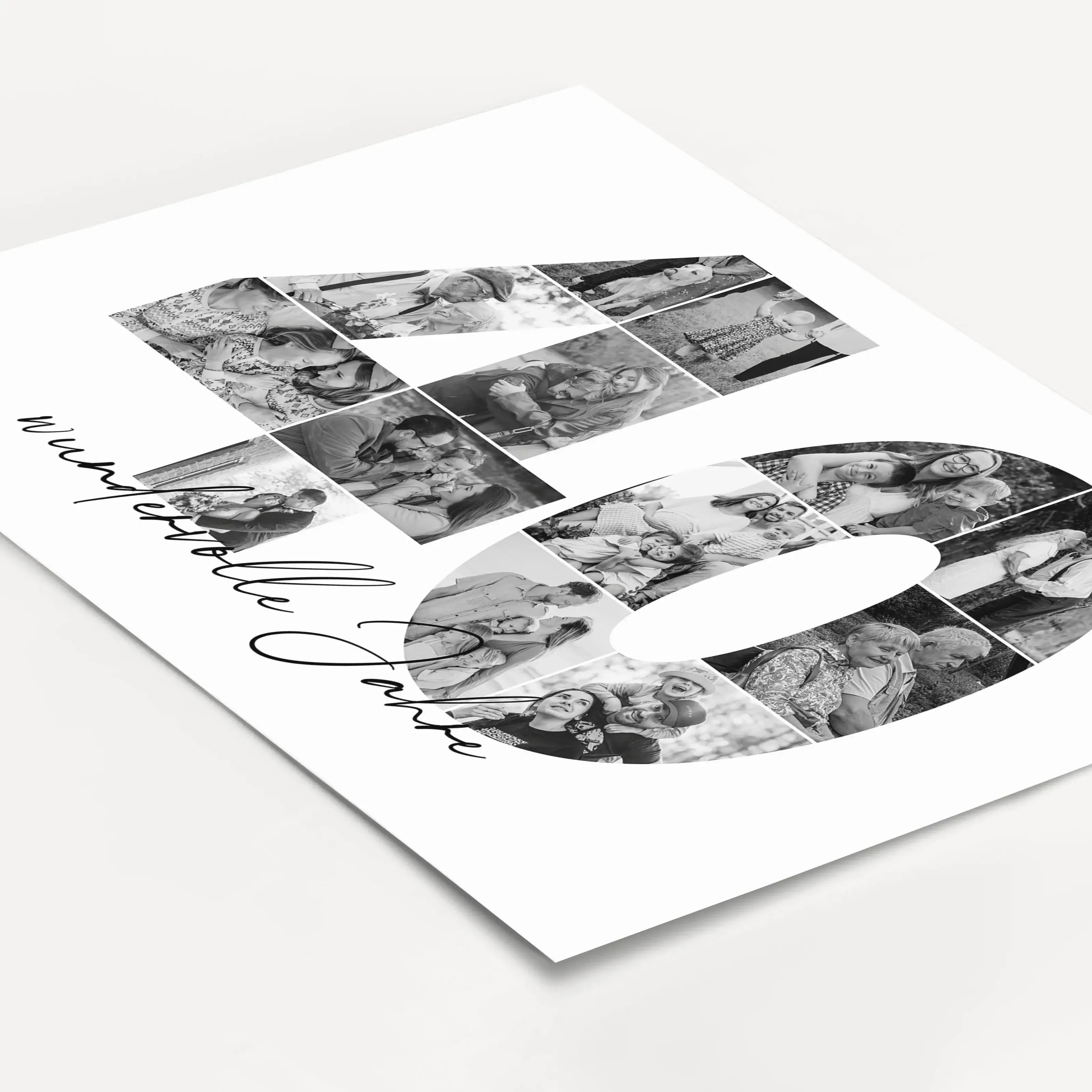 Foto Poster 40 Jahre - Personalisiertes Poster - famprints - Feiere besondere Momente mit unserem einzigartigen Foto Poster 40 – das perfekte personalisierte Geschenk für Geburtstag, Hochzeitstag oder Jubiläum! Die große Zahl 40 wird mit deinen persönlich