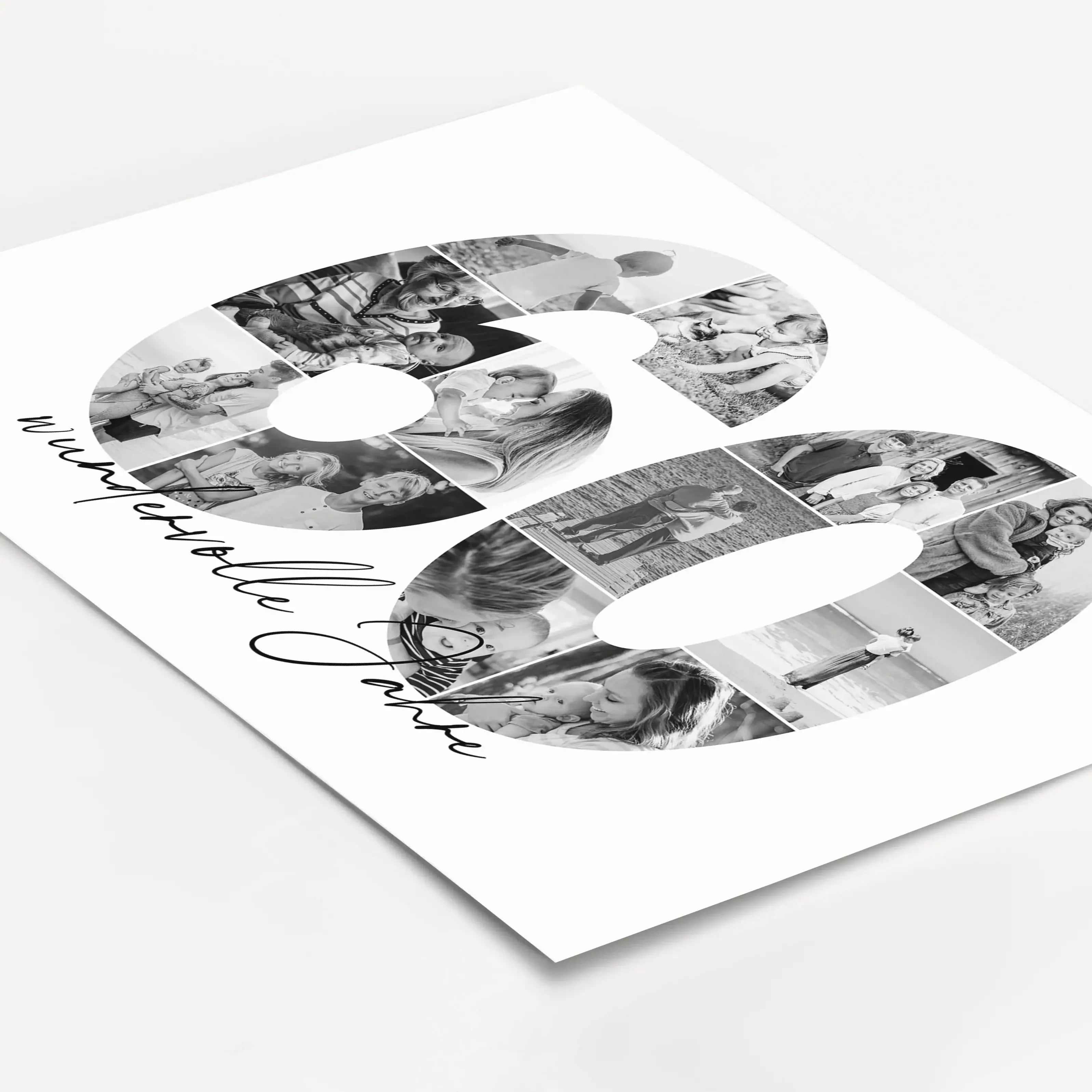 Foto Poster 60 Jahre - Personalisiertes Poster - famprints - Feiere besondere Momente mit unserem einzigartigen Foto Poster 60 – das perfekte personalisierte Geschenk zum 60. Geburtstag, Hochzeitstag oder Jubiläum! Die große „60“ auf dem Poster ist mit de