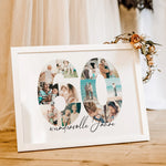 Foto Poster 60 Jahre - Personalisiertes Poster - famprints - Feiere besondere Momente mit unserem einzigartigen Foto Poster 60 – das perfekte personalisierte Geschenk zum 60. Geburtstag, Hochzeitstag oder Jubiläum! Die große „60“ auf dem Poster ist mit de