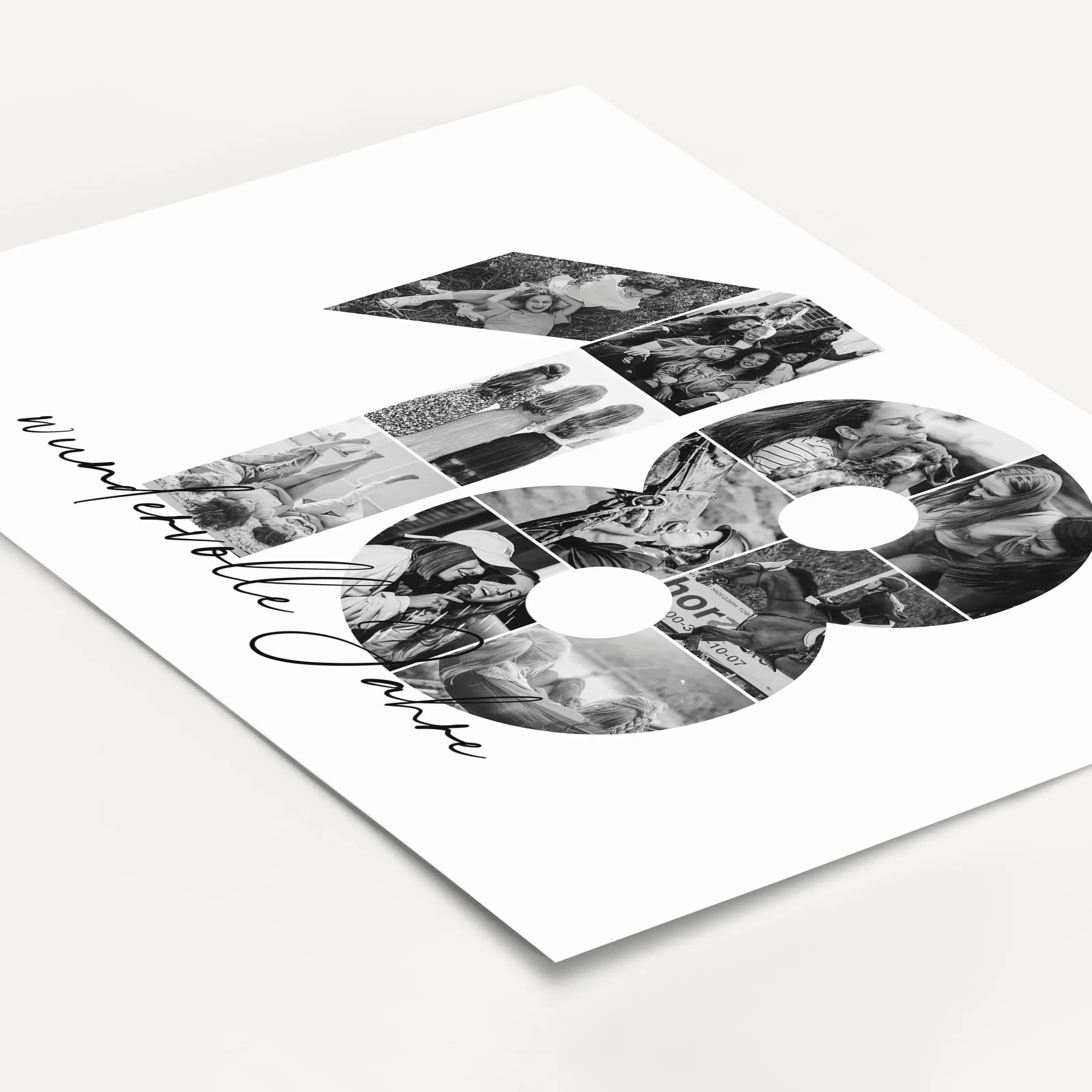 Foto Poster 18 Jahre - Personalisiertes Poster - famprints - Entdecke unser einzigartiges Foto Poster 18 – das perfekte personalisierte Geschenk für besondere Anlässe! Die große Zahl 18 wird mit deinen persönlichen Fotos zu einer beeindruckenden Fotocolla