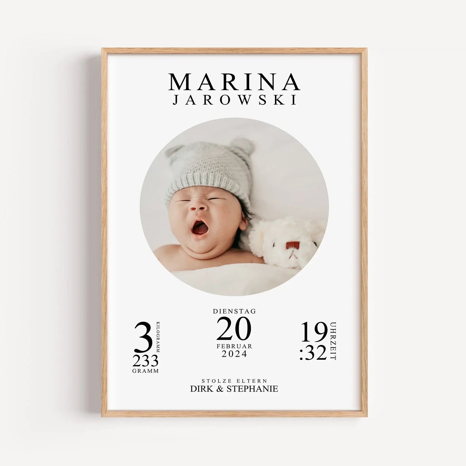 Geburtsposter mit Foto - Personalisiertes Poster - famprints - Entdecke unser einzigartiges Geburtsposter mit Foto, das die schönsten Momente der Geburt deines Kindes für immer festhält. Personalisiere das Poster ganz einfach mit den wichtigsten Geburtsda