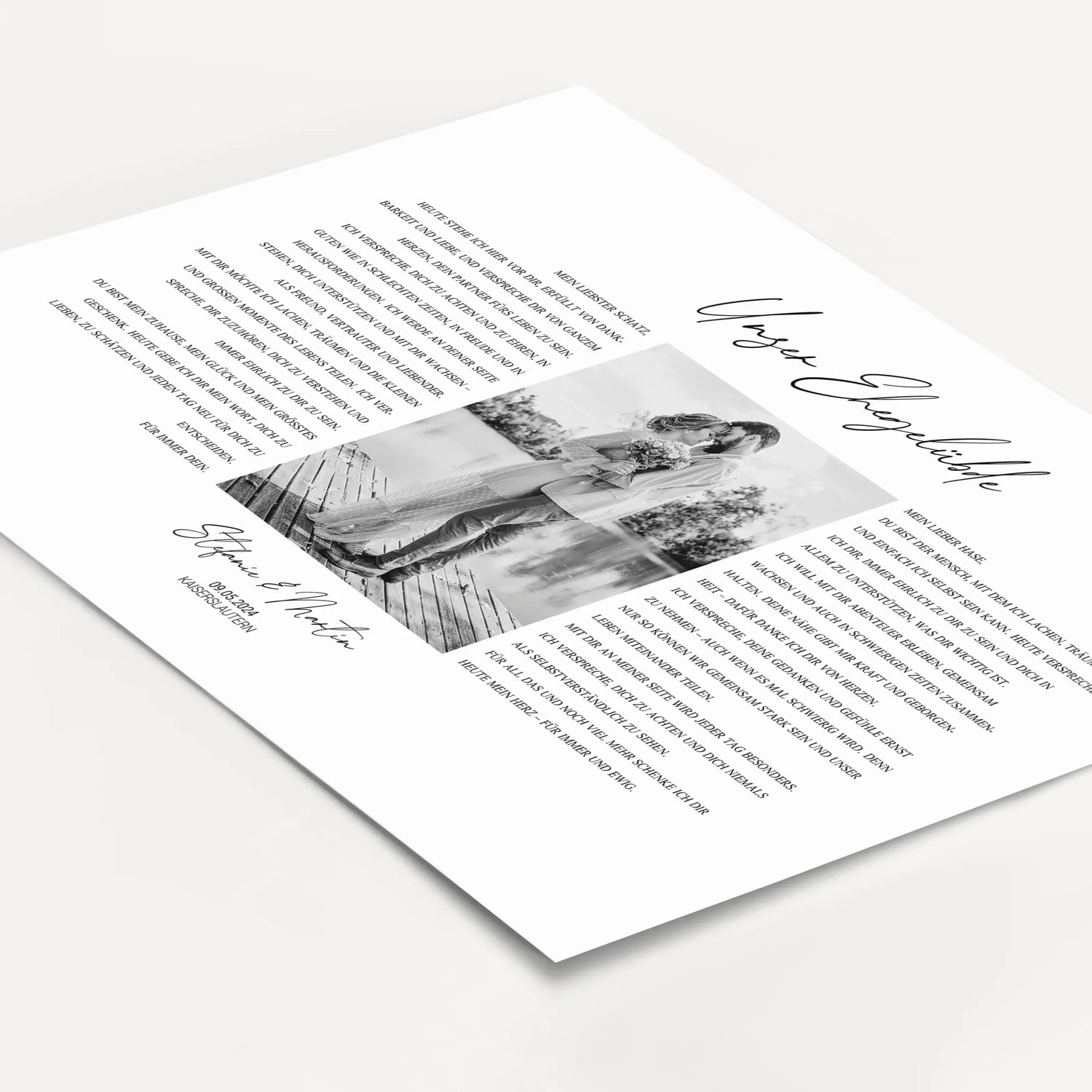 Ehegelübde Poster - Personalisiertes Poster - famprints - Feiere eure Liebe mit unserem einzigartigen Ehegelübde Poster – das perfekte personalisierte Geschenk zur Hochzeit oder zum Hochzeitstag! Dieses besondere Poster kannst du mit den Eheversprechen vo