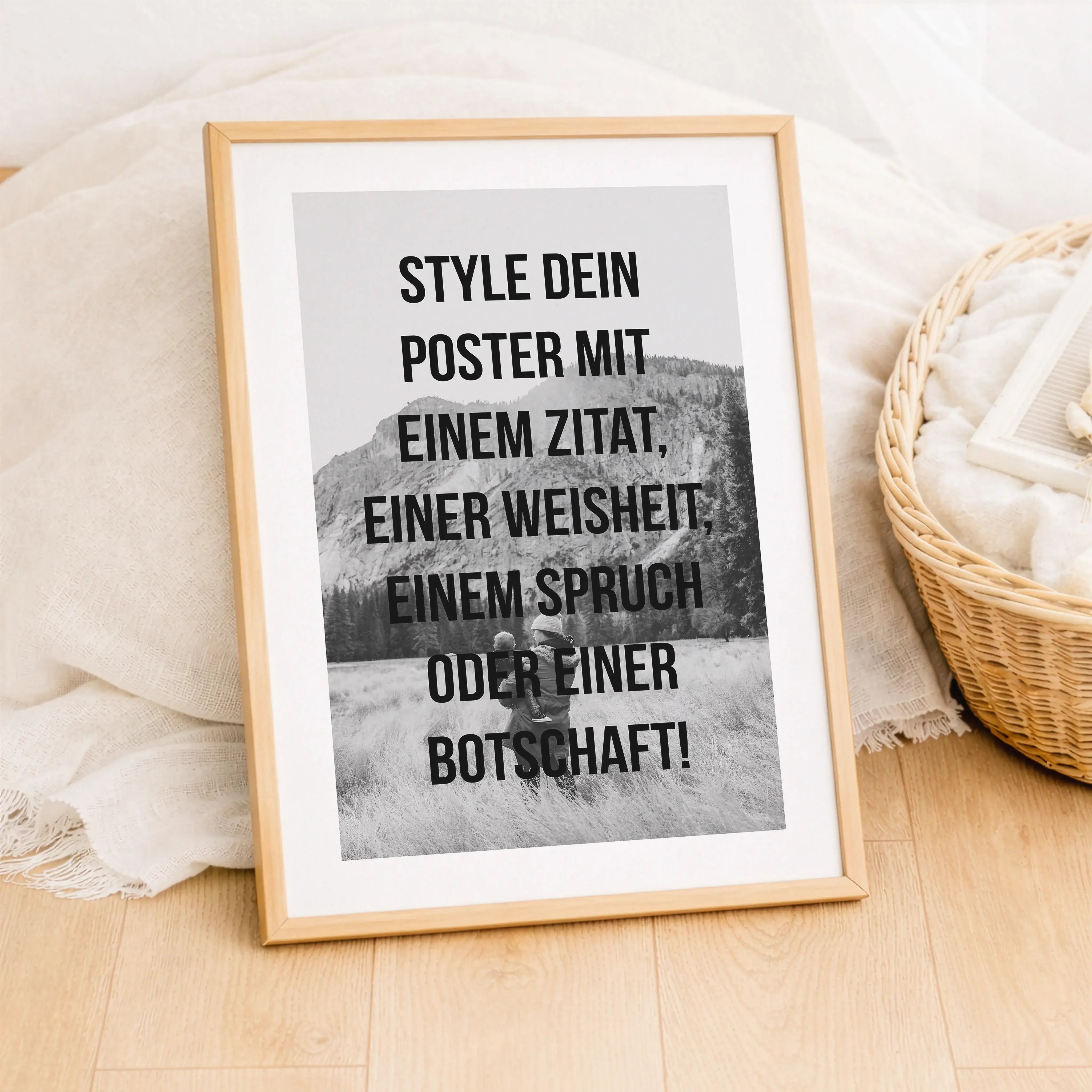 Text Poster mit Foto-Personalisiertes Poster-famprints-Mit einem Text Poster mit Foto von famprints gestaltest du ein persönliches Wandbild, das genau das ausdrückt, was dir wichtig ist. Du kombinierst dein eigenes Foto mit einem individuellen Text, einem
