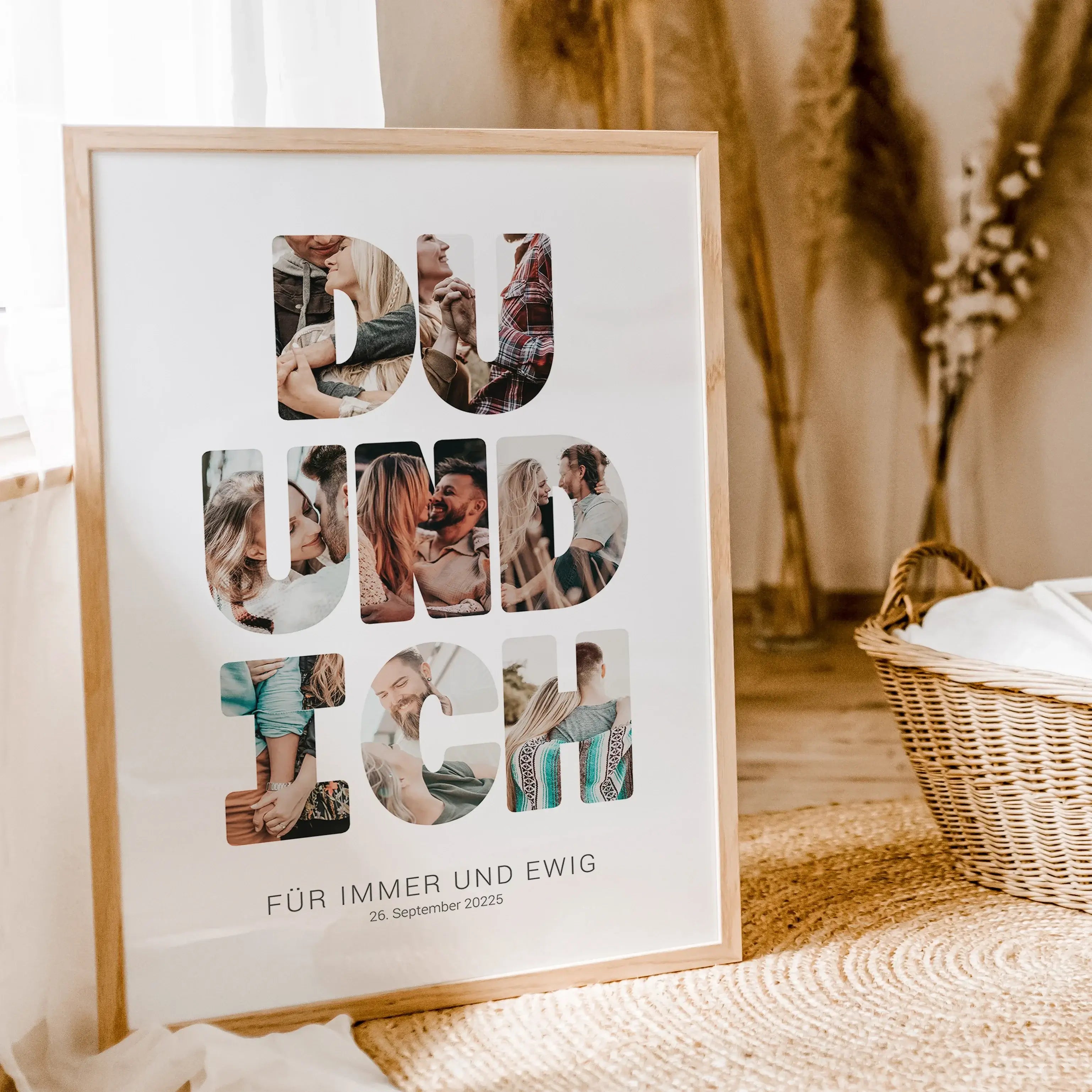 Foto Poster Du und ich - Personalisiertes Poster - famprints - Entdecke unser einzigartiges Foto Poster Du und ich – das perfekte personalisierte Geschenk zur Hochzeit, zum Hochzeitstag oder Valentinstag! Auf diesem besonderen Poster kannst du hinter jede