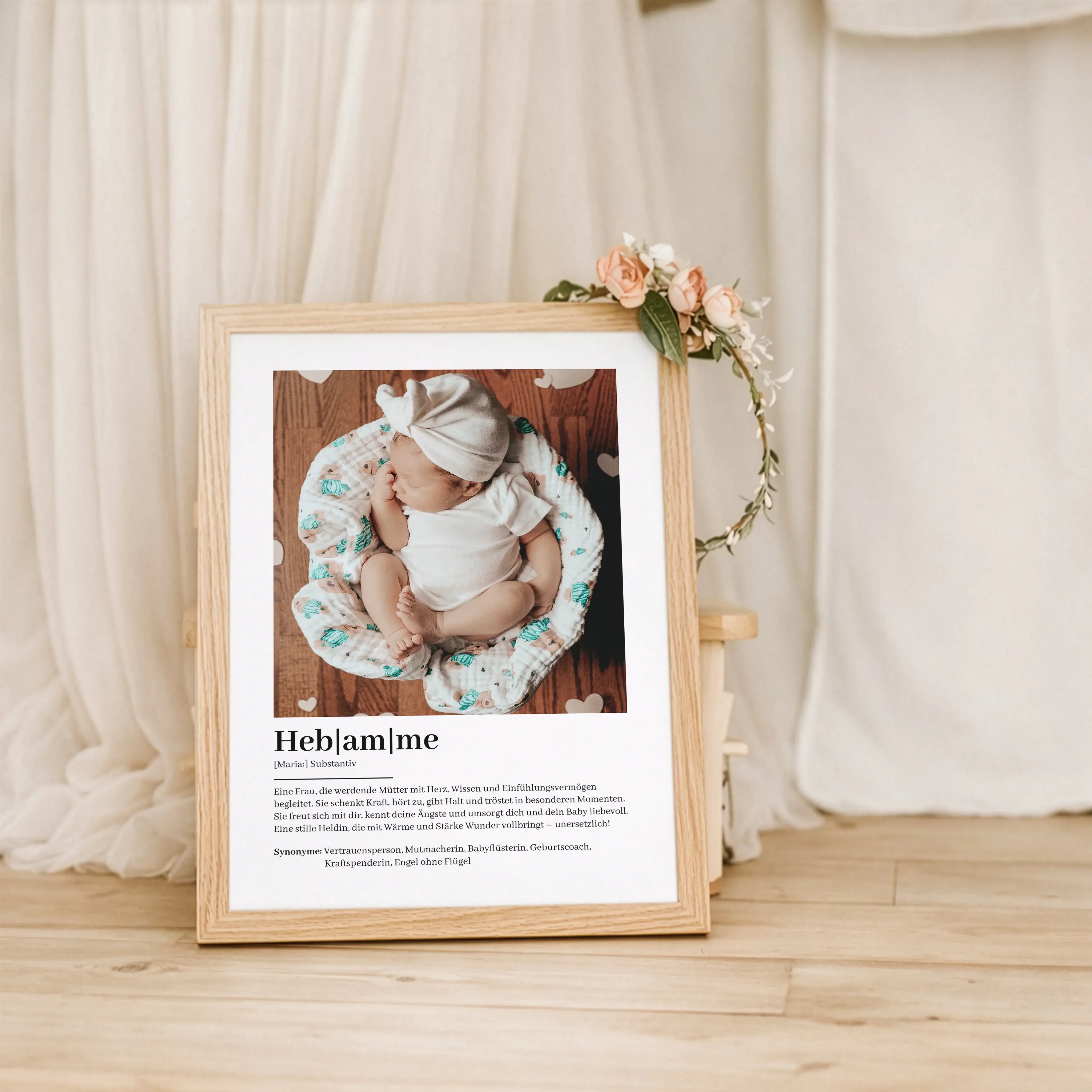 Hebamme Definition Poster mit Foto-Personalisiertes Poster-famprints-Das Hebamme Definition Poster mit Foto ist eine persönliche Art, Danke zu sagen und Wertschätzung sichtbar zu machen. Es verbindet eine liebevoll formulierte Definition mit einem eigenen