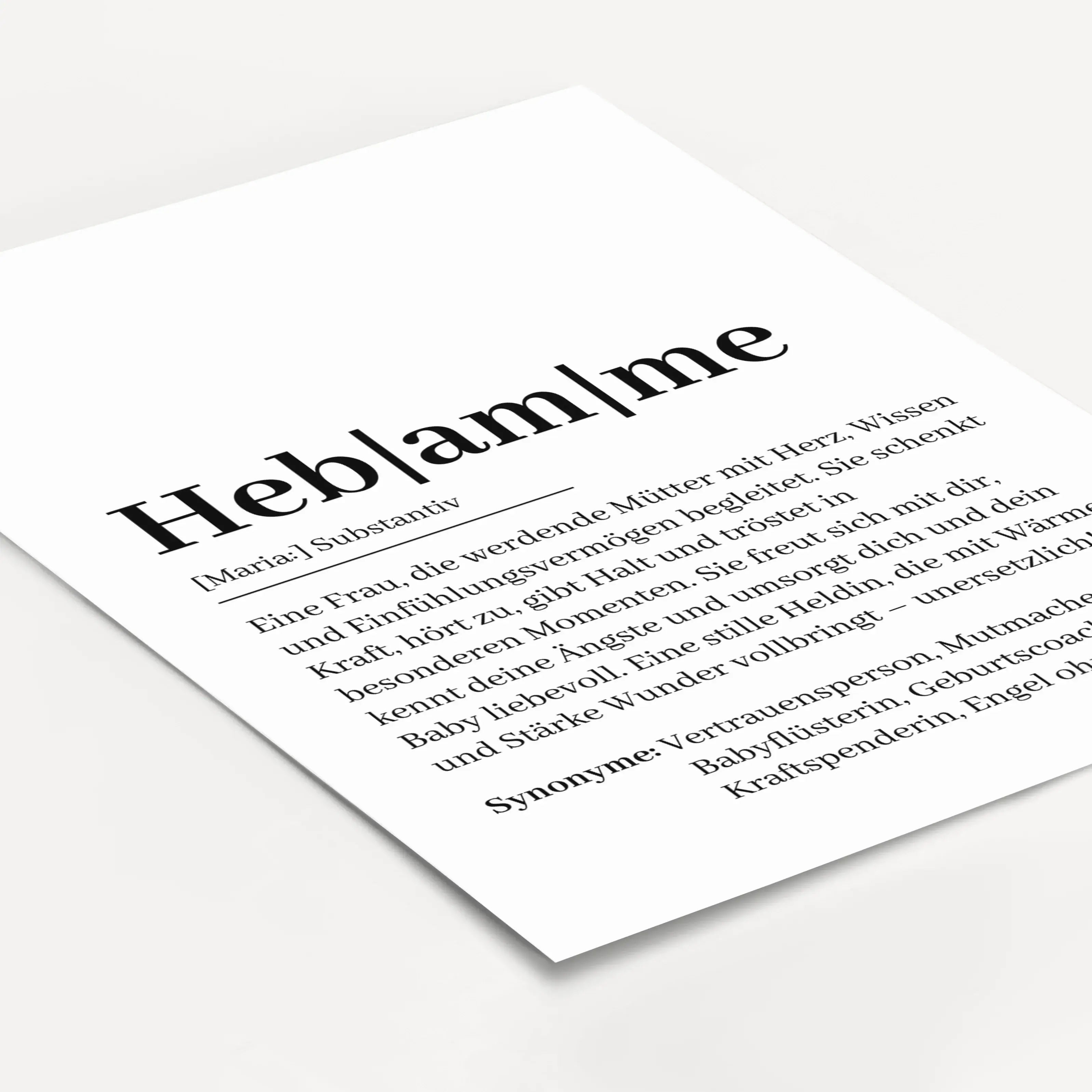 Hebamme Definition Poster-Personalisiertes Poster-famprints-Das Hebamme Definition Poster von famprints ist eine liebevolle Art, Danke zu sagen und Wertschätzung sichtbar zu machen. Die fein formulierte Definition bringt auf den Punkt, was eine Hebamme fü
