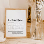 Hebamme Definition Poster - Personalisiertes Poster - famprints - Suchst du nach einem besonderen Geschenk für deine Hebamme? Unser Hebamme Definition Poster ist die perfekte Wahl, um Danke zu sagen und deine Wertschätzung auf liebevolle Weise auszudrücke
