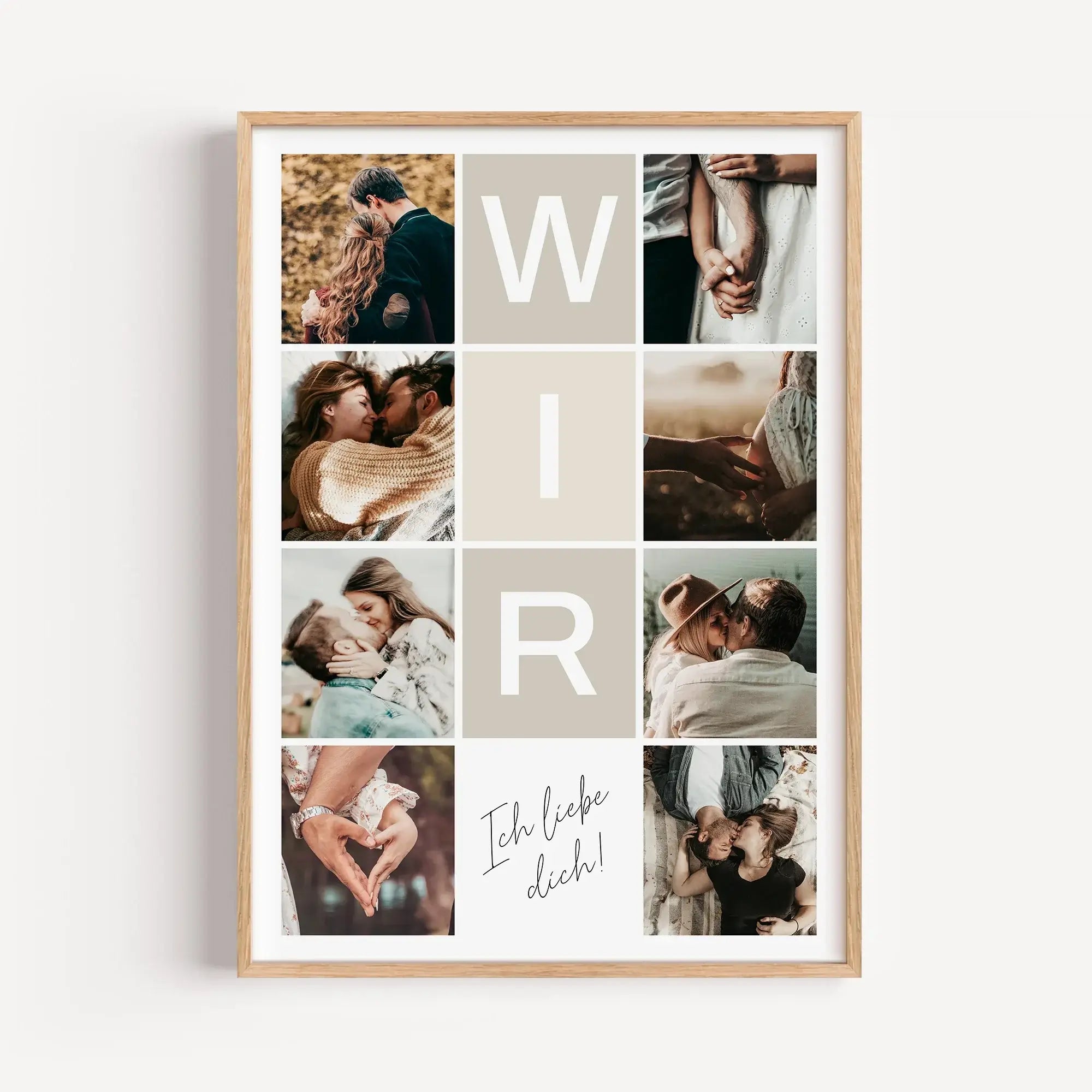 Wir Fotocollage-Personalisiertes Poster-famprints-Die Wir Fotocollage von famprints ist ein personalisiertes Poster für alle, die ihre gemeinsamen Momente sichtbar machen möchten. Du gestaltest dein individuelles Wandbild mit mehreren Fotos, die eure Gesc