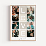 Love Fotocollage - Personalisiertes Poster - famprints - Entdecke die Love Fotocollage – das perfekte personalisierte Geschenk für deinen Partner oder deine Partnerin! Mit der Love Fotocollage kannst du eure schönsten gemeinsamen Momente in einer liebevol