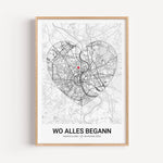 Stadtkarte Poster Herz modern - Personalisiertes Poster - famprints - Entdecke unser Stadtkarte Poster Herz modern – das perfekte personalisierte Geschenk für eure besonderen Momente! Gestalte dein Poster individuell mit der Stadtkarte deines Lieblingsort