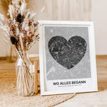 Stadtkarte Poster Herz modern - Personalisiertes Poster - famprints - Entdecke unser Stadtkarte Poster Herz modern – das perfekte personalisierte Geschenk für eure besonderen Momente! Gestalte dein Poster individuell mit der Stadtkarte deines Lieblingsort