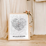 Stadtkarte Poster Herz modern - Personalisiertes Poster - famprints - Entdecke unser Stadtkarte Poster Herz modern – das perfekte personalisierte Geschenk für eure besonderen Momente! Gestalte dein Poster individuell mit der Stadtkarte deines Lieblingsort