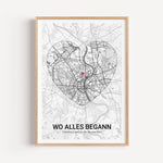 Stadtkarte Poster Herz Halo - Personalisiertes Poster - famprints - Entdecke das Stadtkarte Poster Herz Halo – dein persönliches Kunstwerk, das eure schönsten Erinnerungen verewigt. Gestalte das Poster mit der Stadtkarte deines Lieblingsortes oder des Ort