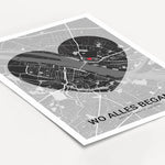Stadtkarte Poster Herz Halo - Personalisiertes Poster - famprints - Entdecke das Stadtkarte Poster Herz Halo – dein persönliches Kunstwerk, das eure schönsten Erinnerungen verewigt. Gestalte das Poster mit der Stadtkarte deines Lieblingsortes oder des Ort