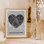 Stadtkarte Poster Herz Halo - Personalisiertes Poster - famprints - Entdecke das Stadtkarte Poster Herz Halo – dein persönliches Kunstwerk, das eure schönsten Erinnerungen verewigt. Gestalte das Poster mit der Stadtkarte deines Lieblingsortes oder des Ort
