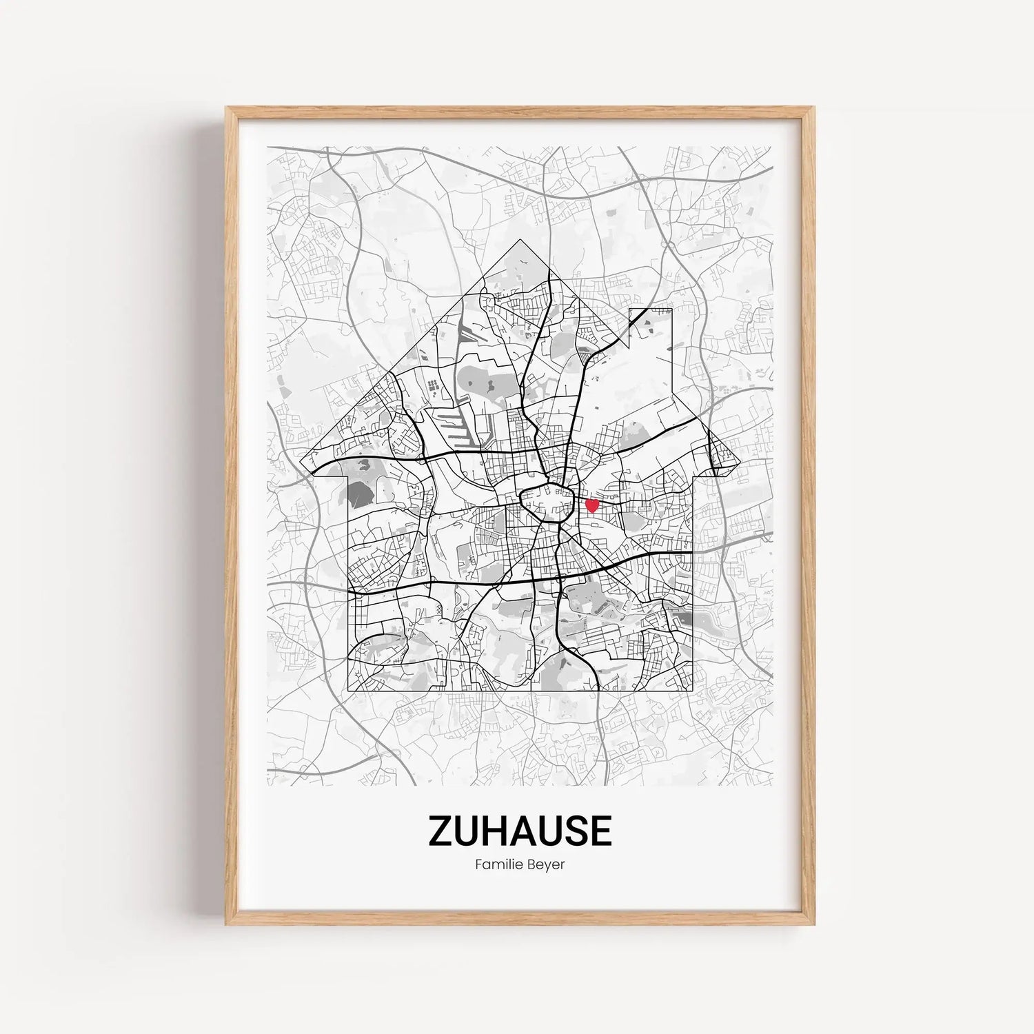Stadtkarte Poster Haus modern - Personalisiertes Poster - famprints - Entdecke unser Stadtkarte Poster Haus modern – das perfekte personalisierte Geschenk für alle, die ihr Zuhause lieben! Dieses einzigartige Poster kannst du mit der Stadtkarte deines Lie